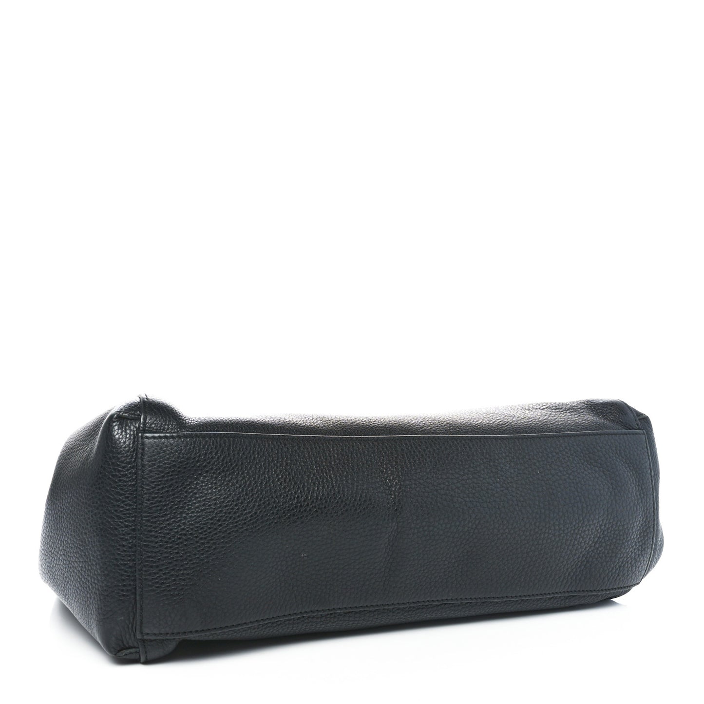 Pebbled Calfskin Lady Tassel Top Handle Bag Black