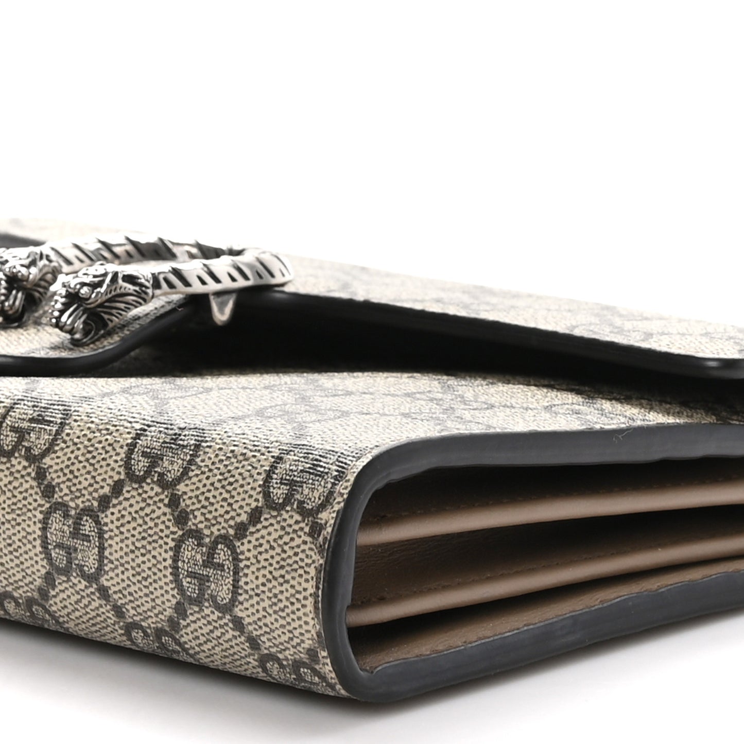 GG Supreme Monogram Mini Dionysus Chain Wallet Beige Taupe