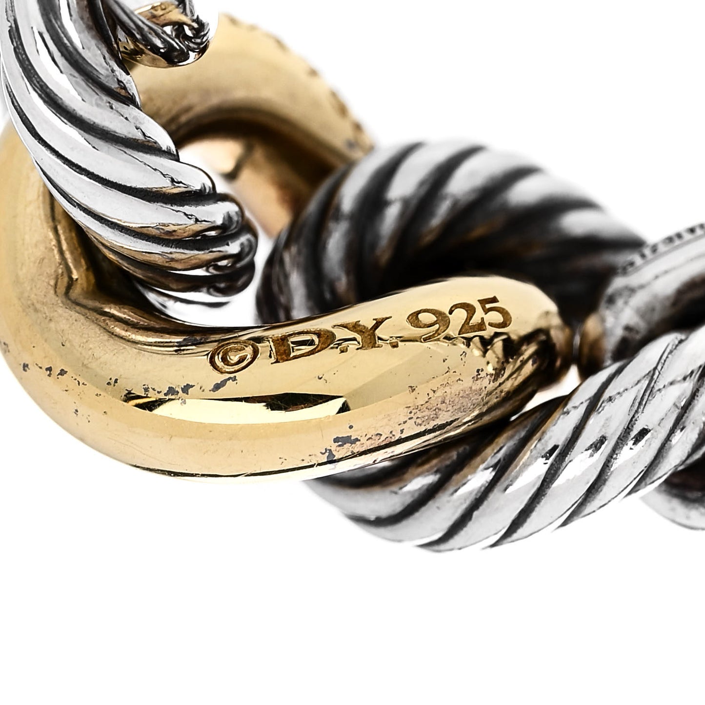 Sterling Silver 18K Yellow Gold Belmont Ring 52 6