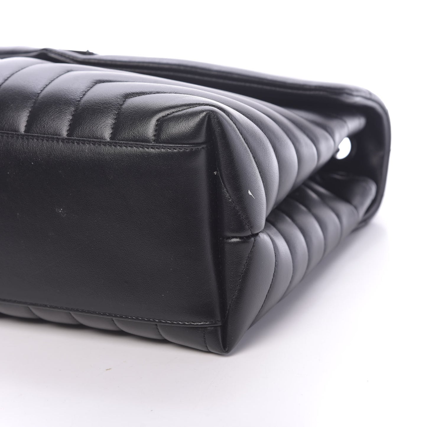 Calfskin Y Quilted Monogram Medium Loulou Chain Satchel Black