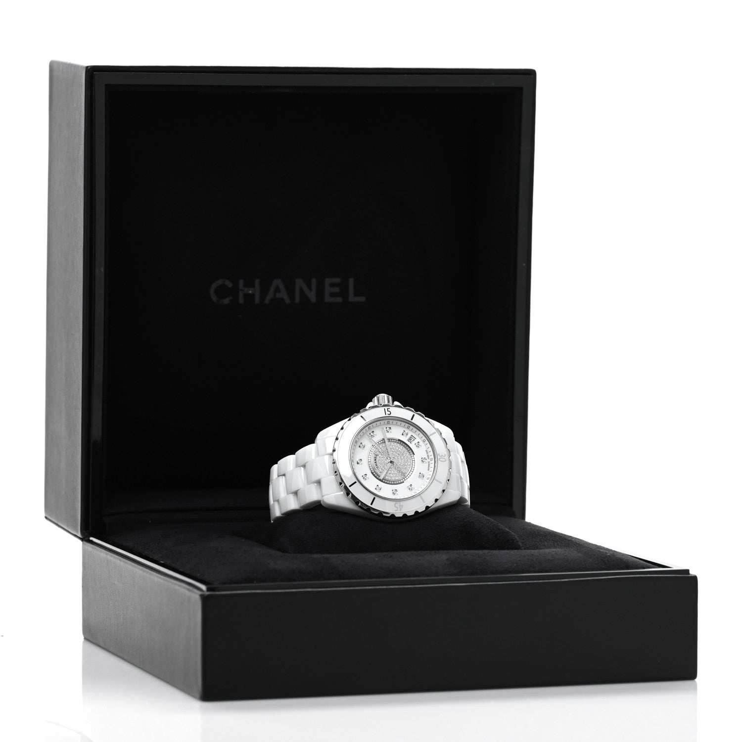 Chanel Stainless Steel Ceramic Diamond Dial 38mm J12 Automatic Watch White 5 of 5