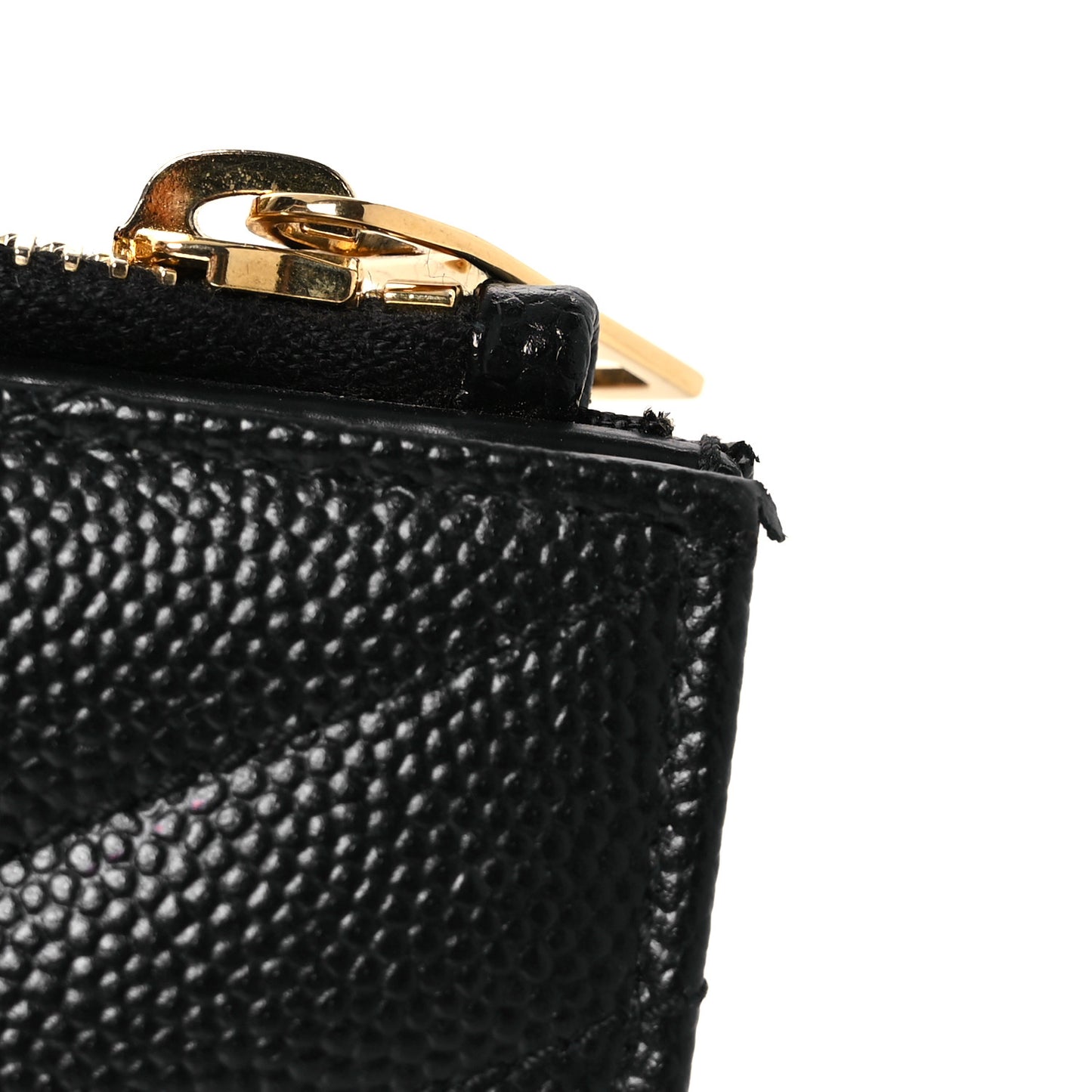 Grain De Poudre Matelasse Chevron Monogram Zipped Card Case Black
