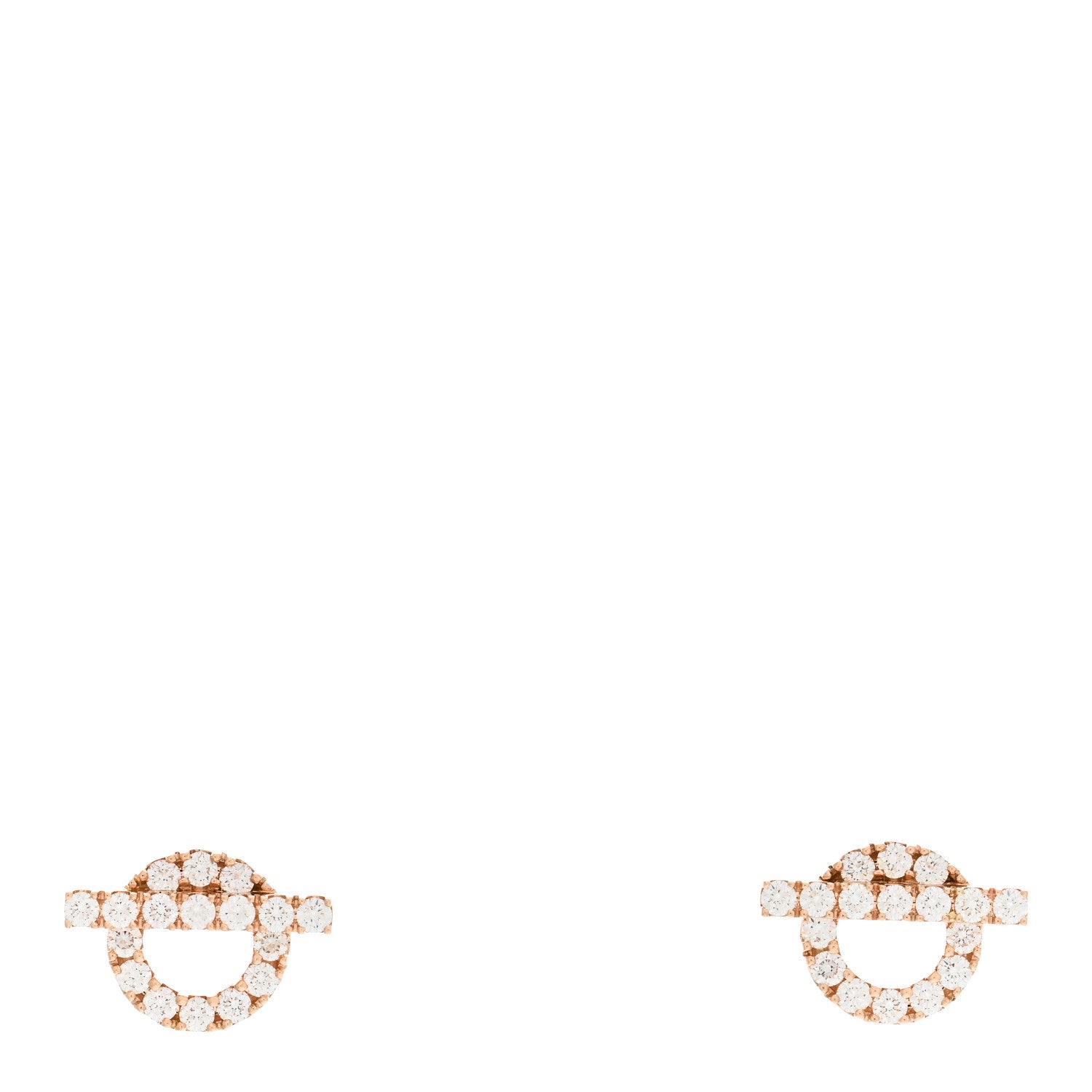Hermes 18K Rose Gold Diamond Finesse Earrings 1 of 4