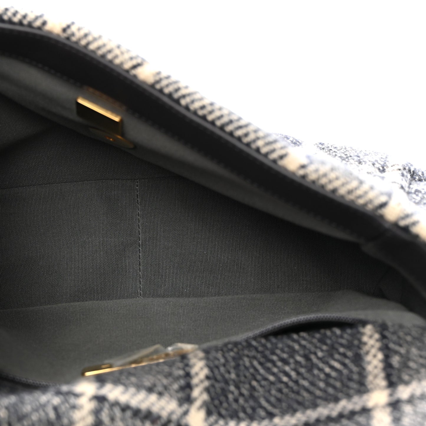 Tweed Quilted Medium Chanel 19 Flap Grey Navy