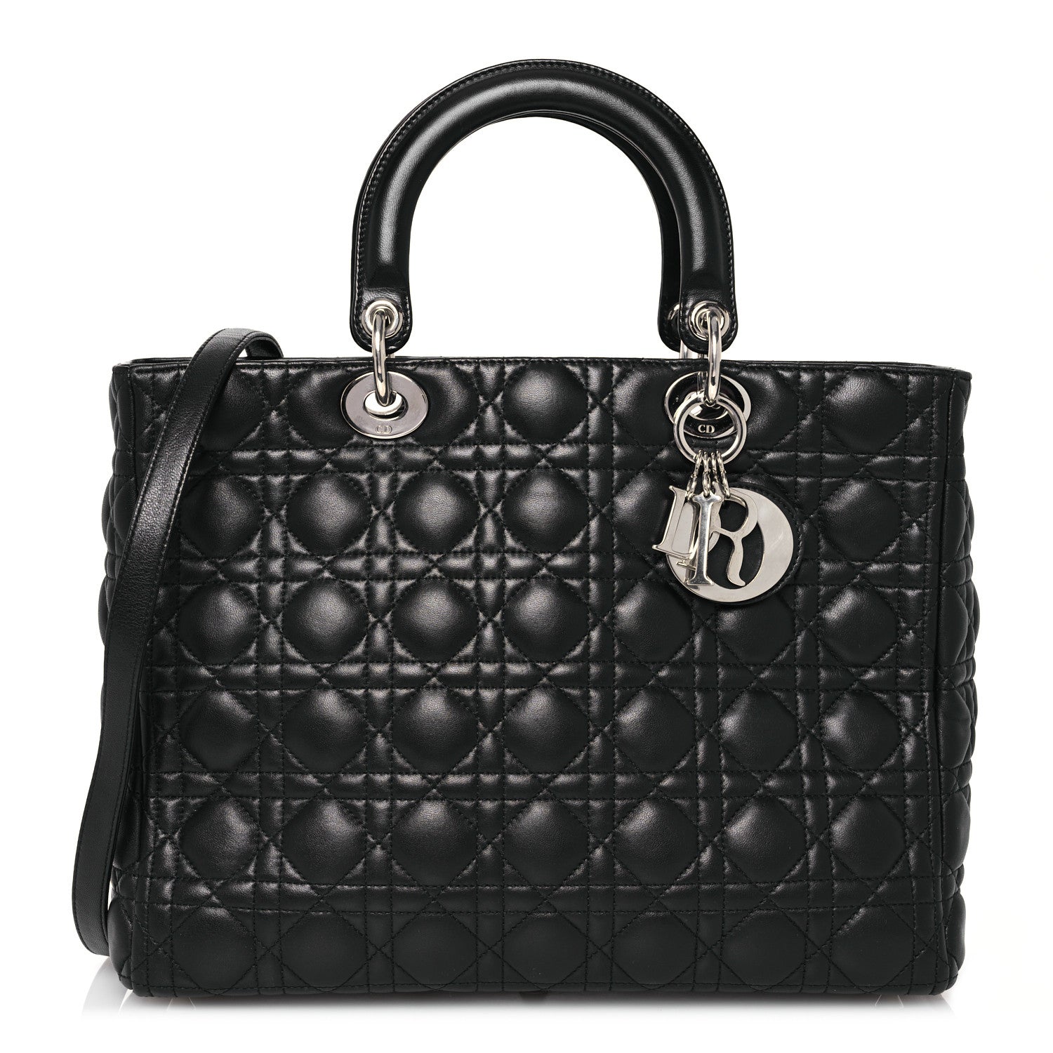 Christian Dior Lambskin Cannage Large Lady Dior Black 1 of 13