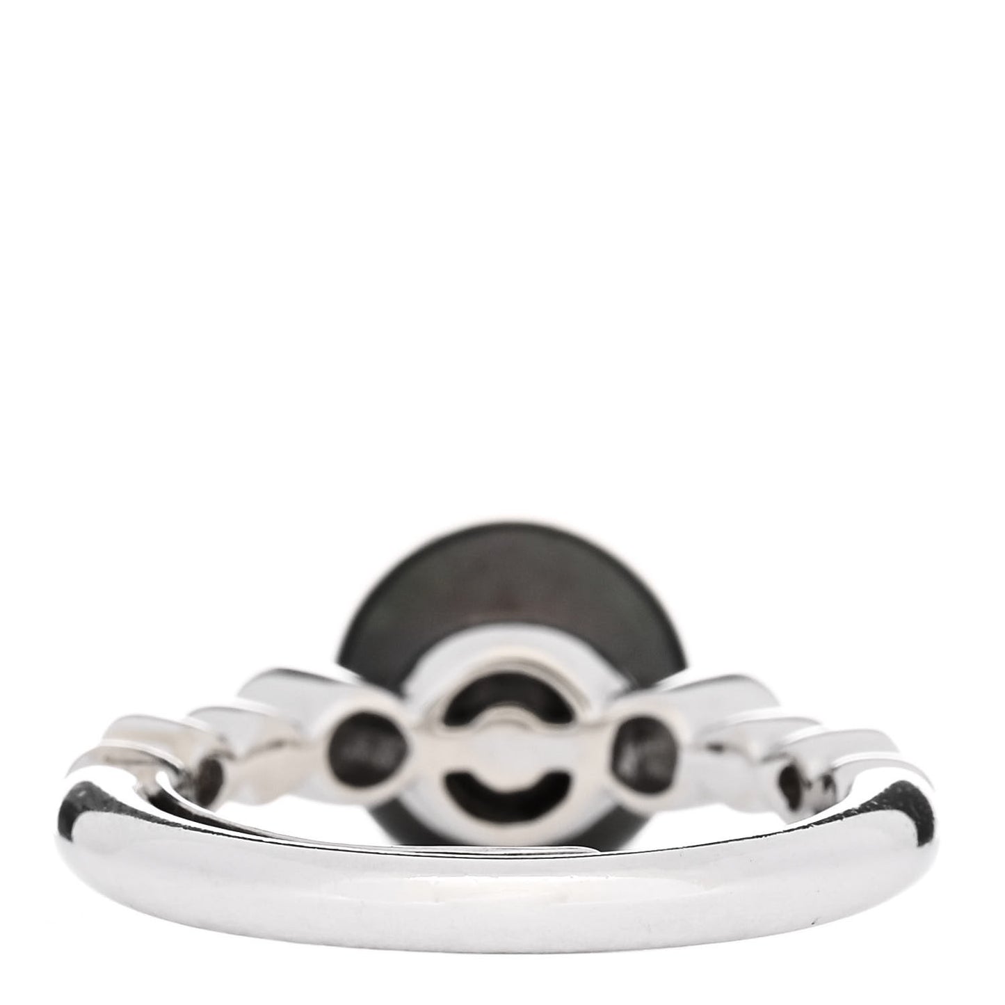 18K White Gold Diamond Black South Sea Cultured Pearl 9-9.5mm Ring 49 5