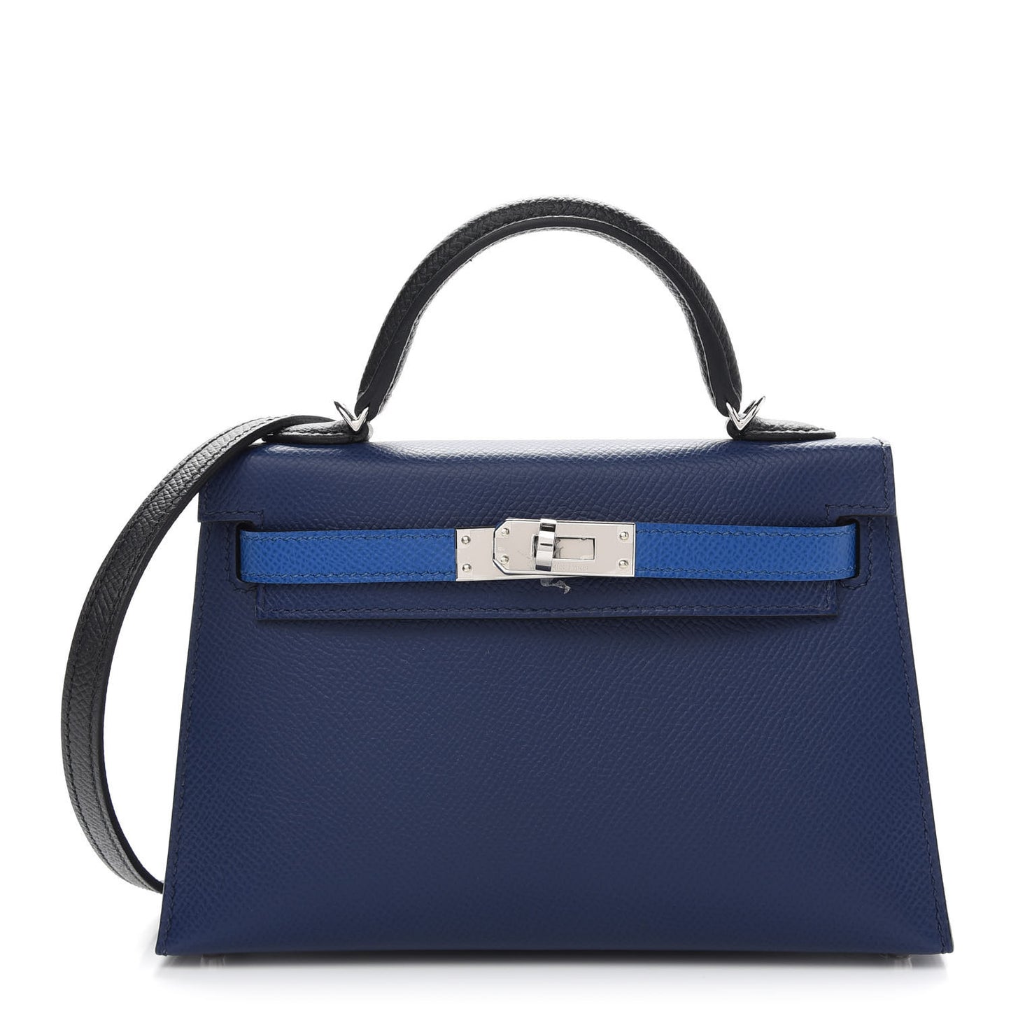 Epsom Mini Kelly Sellier 20 Bleu Saphir Bleu France Black