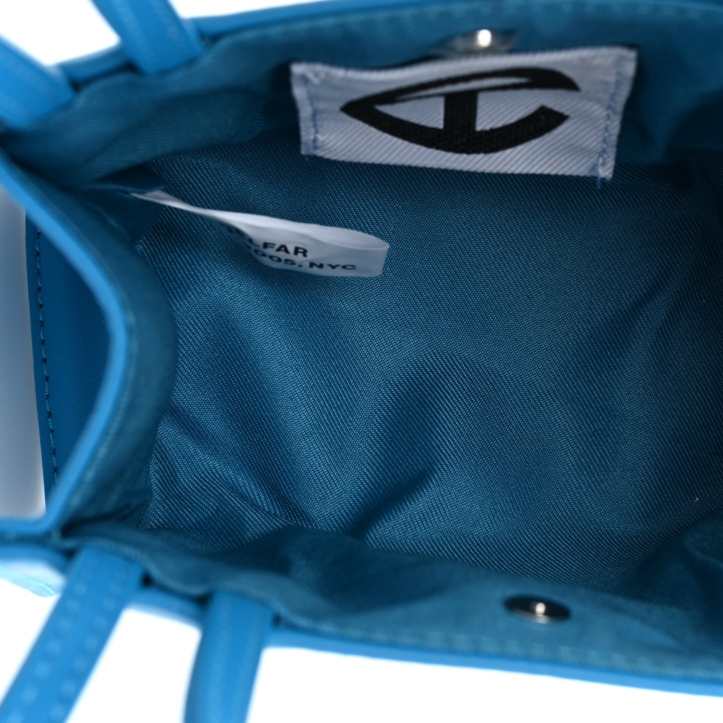 Vegan Leather Small Shopping Bag Cyan