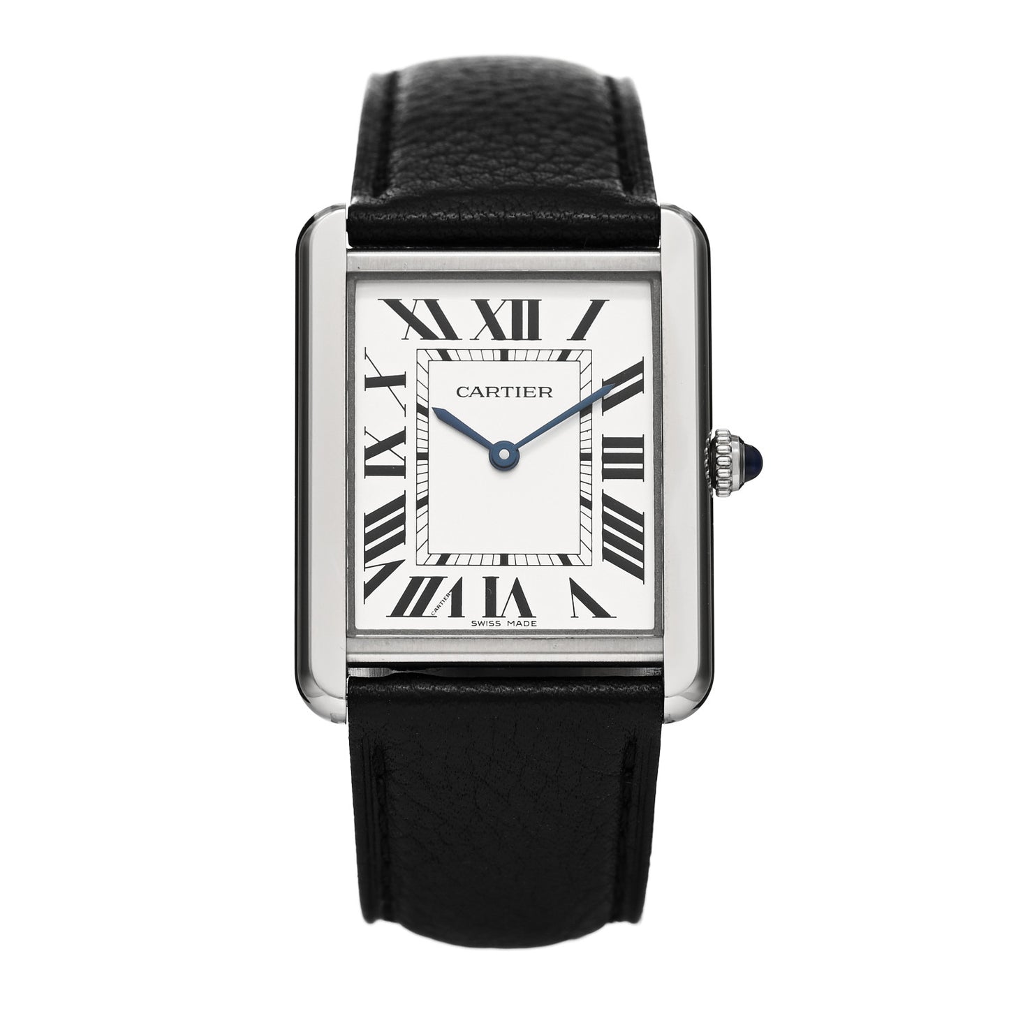 Stainless Steel Calfskin 27mm Tank Solo Quartz Watch