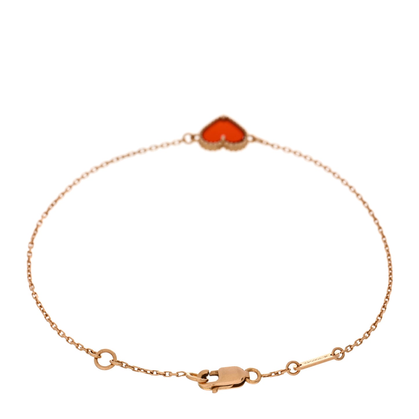 18K Rose Gold Carnelian Sweet Alhambra Heart Bracelet