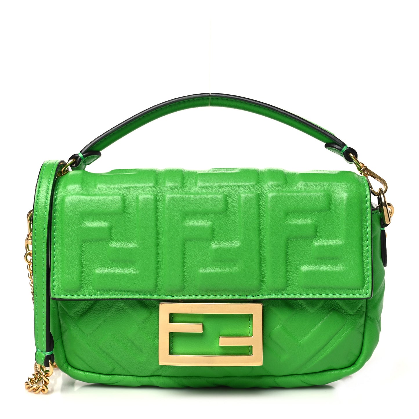 Nappa FF 1974 Embossed Mini Baguette Tomatillo