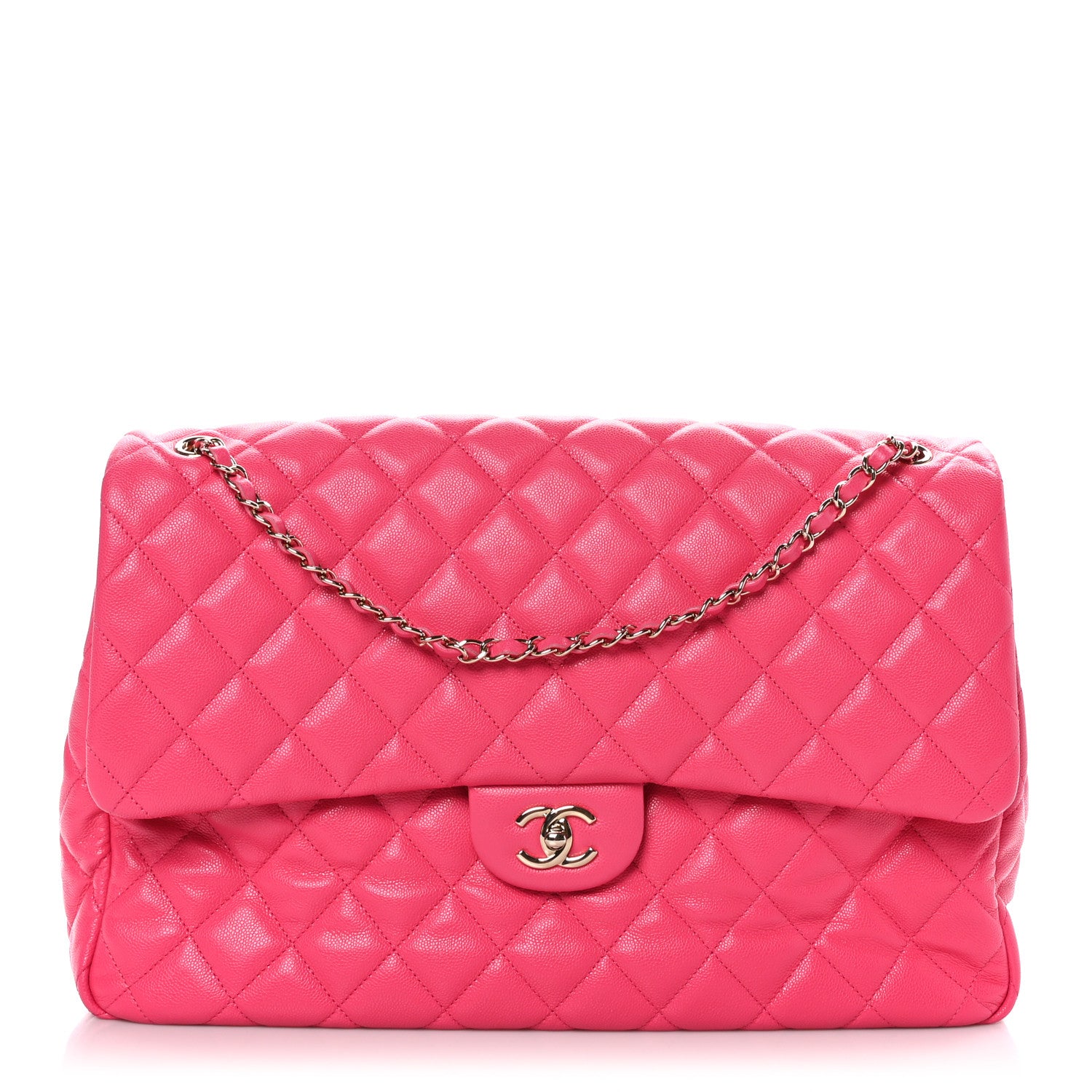 Chanel Caviar Quilted XXL Travel Flap Bag Dark Pink 1 of 9