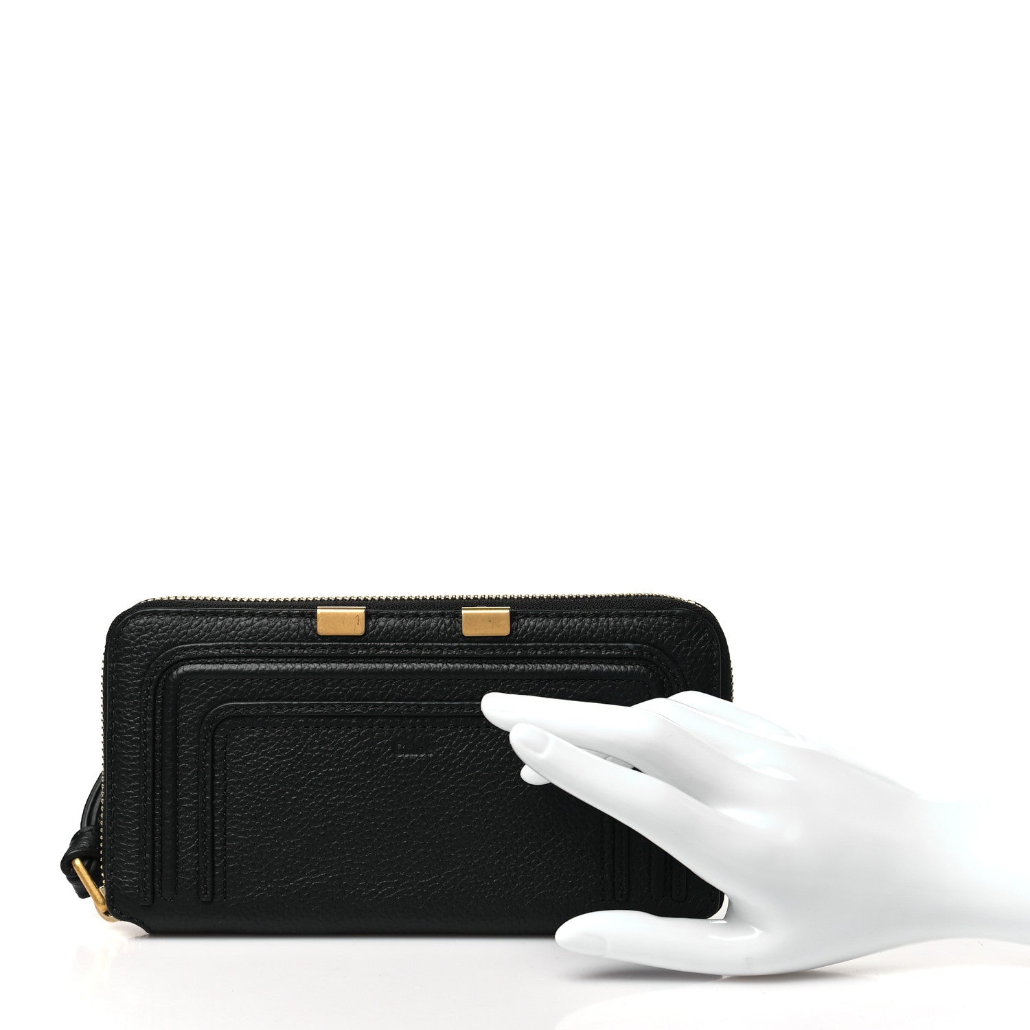 Chloe Grained Calfskin Marcie Long Zip Around Wallet Black 2 of 9