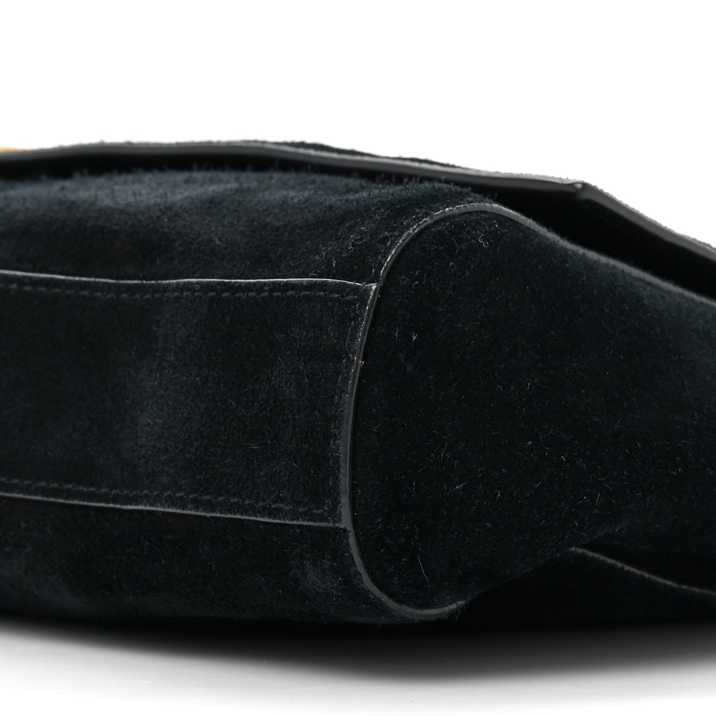 Smooth Calfskin Suede Medium Reversible Monogram Kate Satchel Black