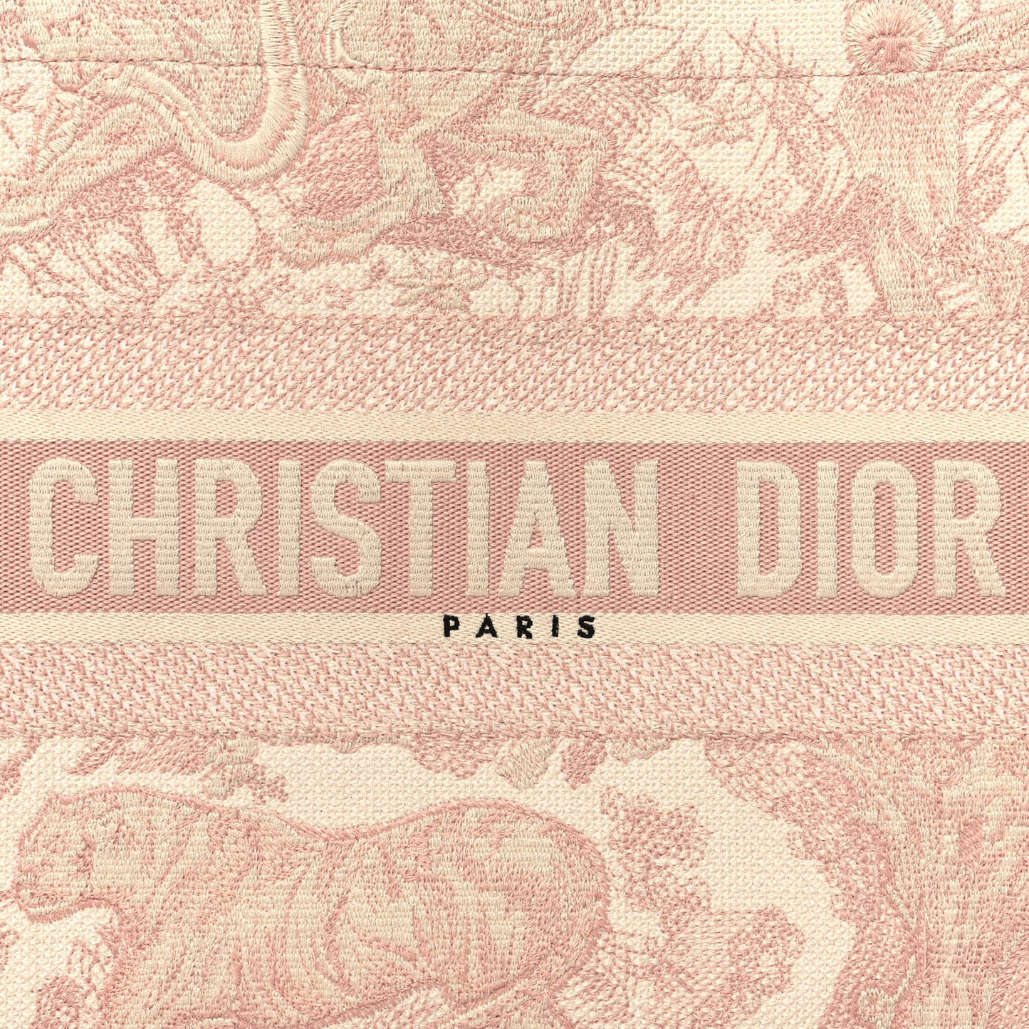 Canvas Embroidered Medium Dioriviera Toile De Jouy Book Tote Rose