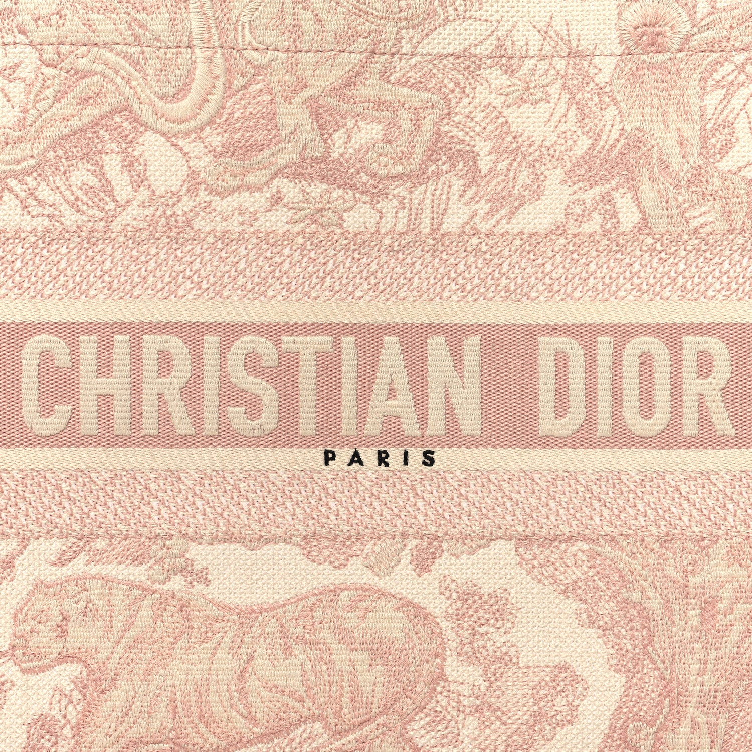 Christian Dior Canvas Embroidered Medium Dioriviera Toile De Jouy Book Tote Rose 8 of 15