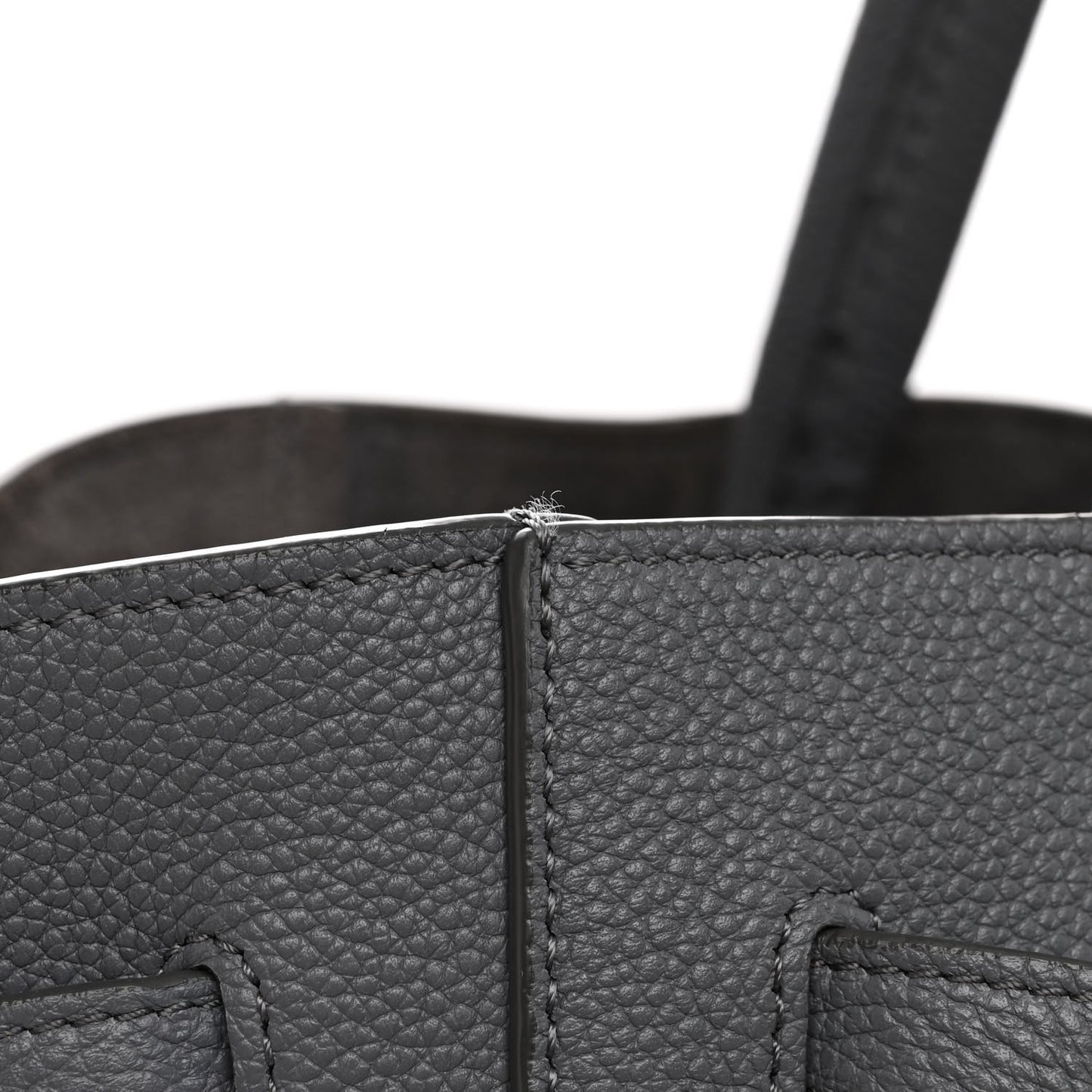 Soft Grained Calfskin Small Belt Cabas Phantom Medium Grey