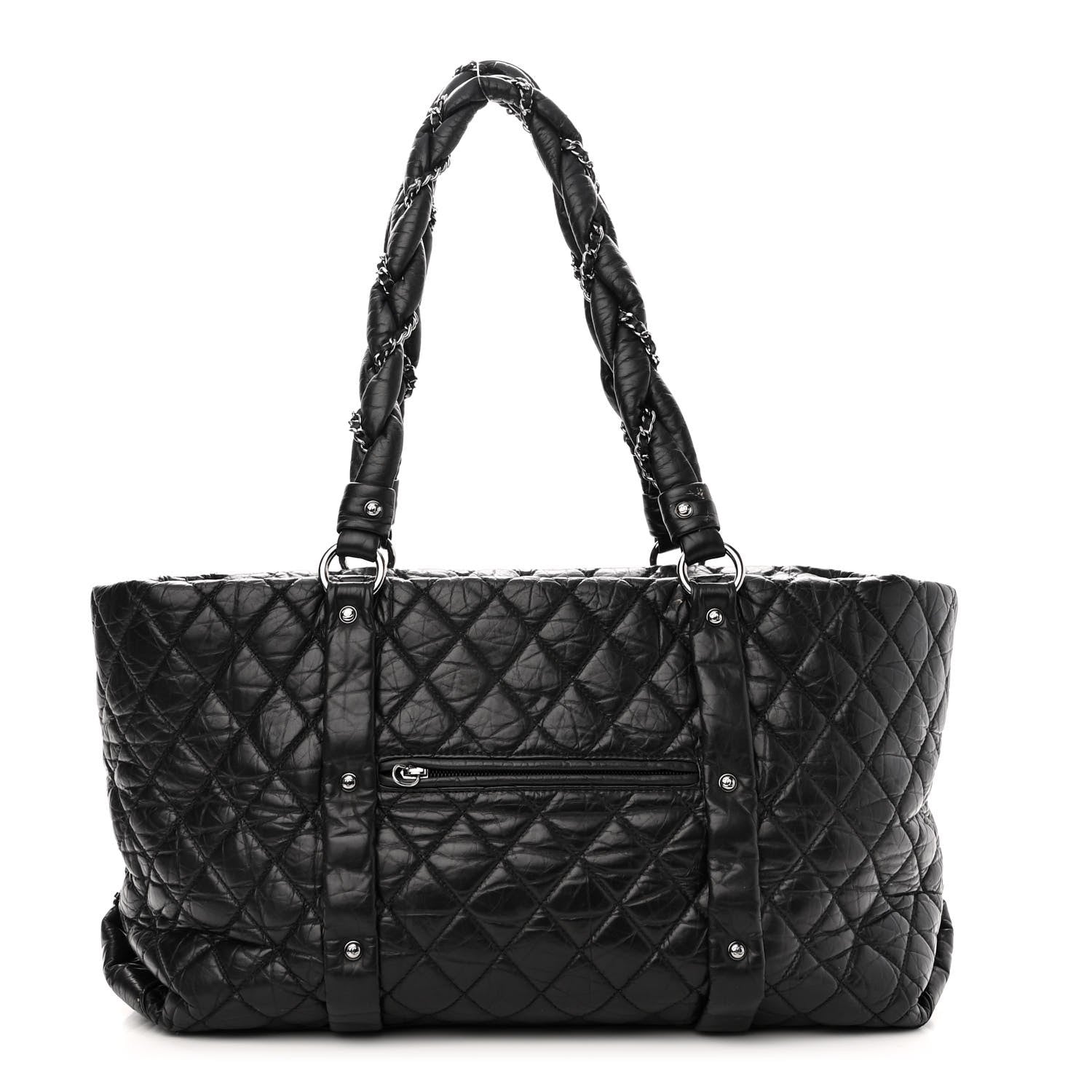 Chanel Aged Calfskin Vintage Ligne XL Lady Braid Tote Black 1 of 11