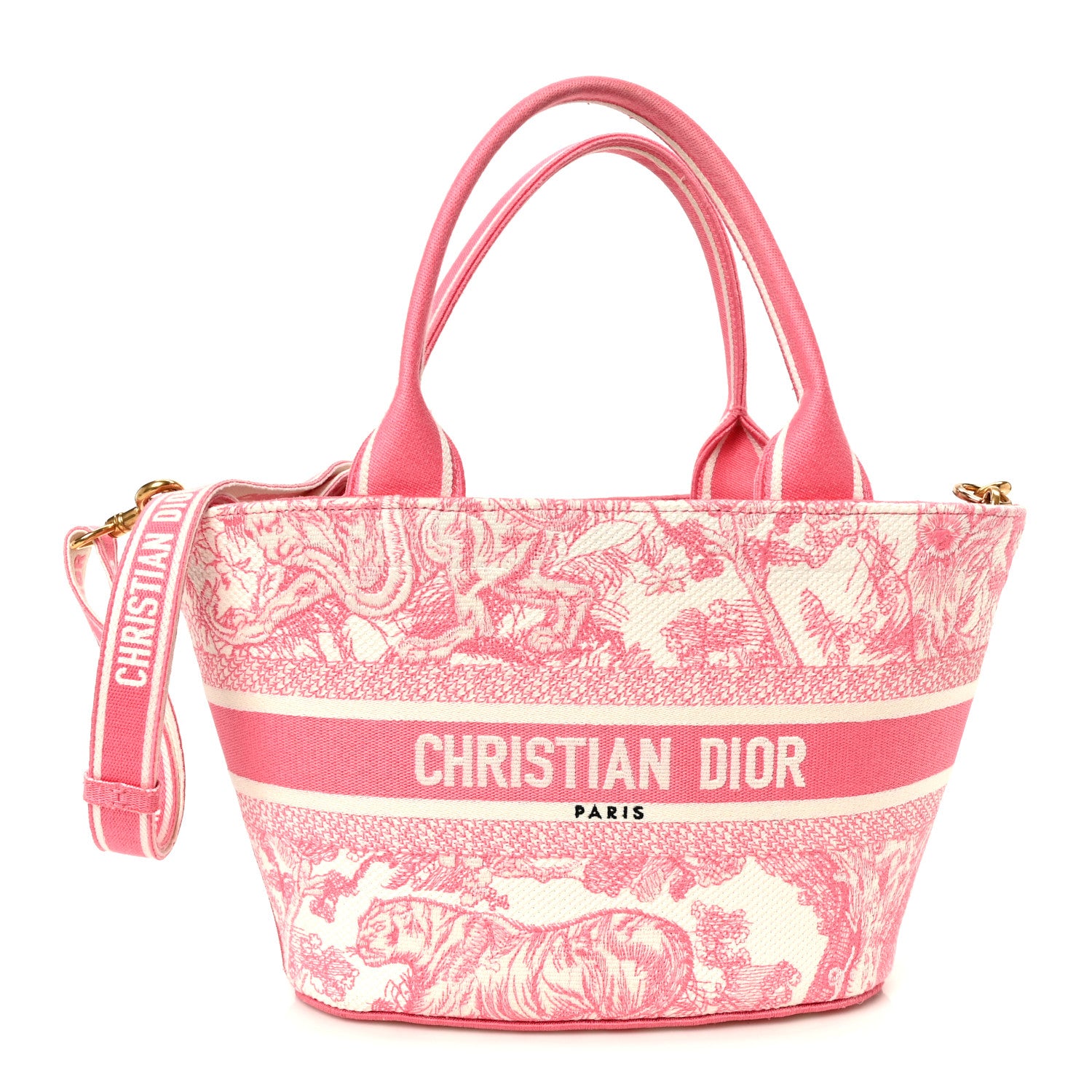 Christian Dior Canvas Embroidered Dioriviera Toile De Jouy Panier