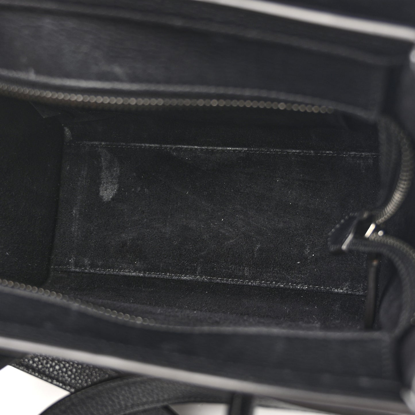 Drummed Calfskin Nano Luggage Black
