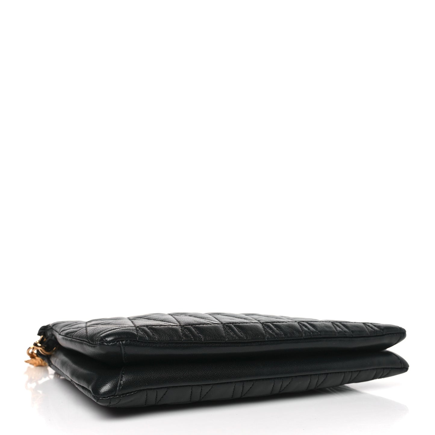 Nappa Quilted Virtus Chain Shoulder Bag Black