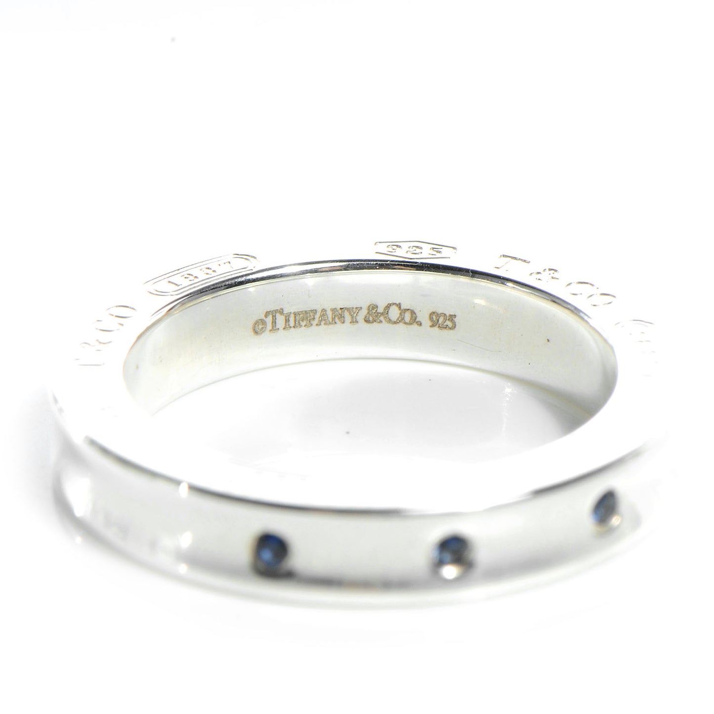 1837 Sterling Silver Blue Sapphire 1837 Band Ring 4.5