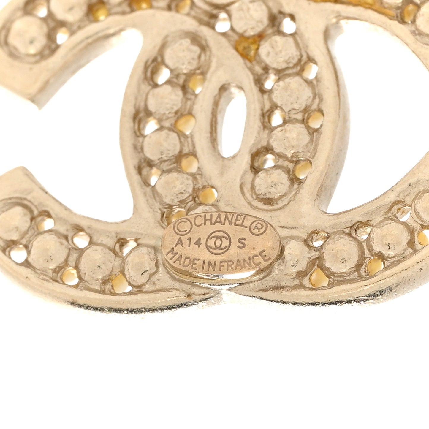 Pearl CC Stud Earrings Gold