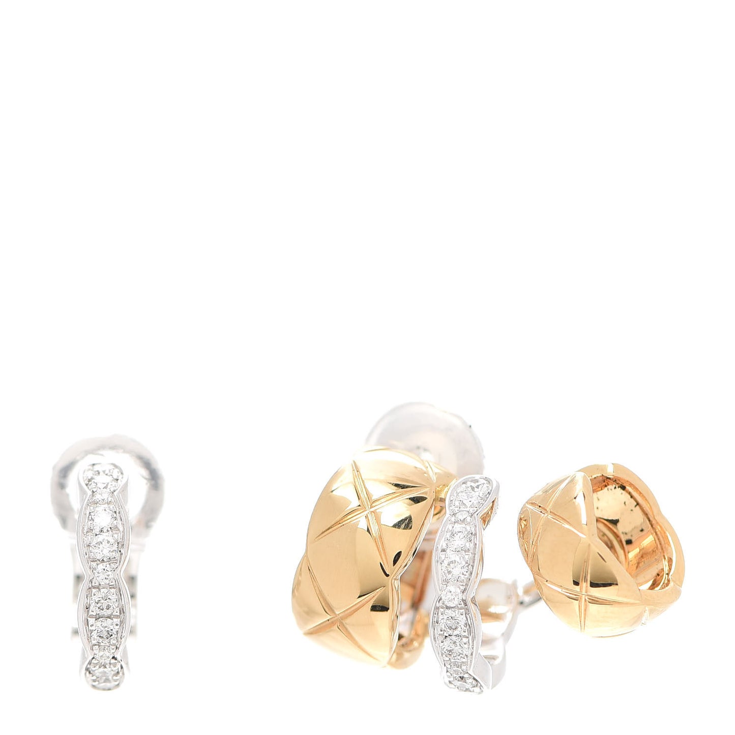 18K Yellow White Gold Diamond Coco Crush Earrings