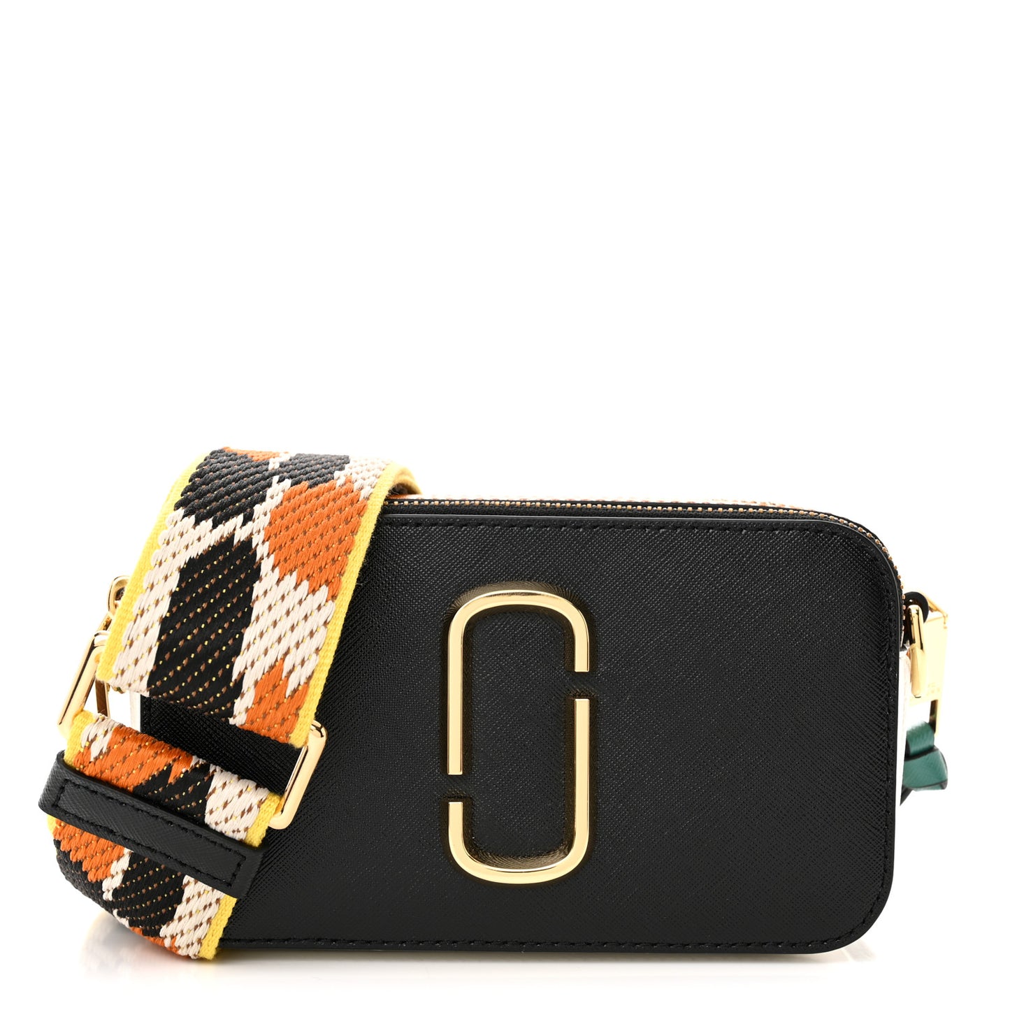 Saffiano Small Snapshot Camera Bag Black Honey Ginger