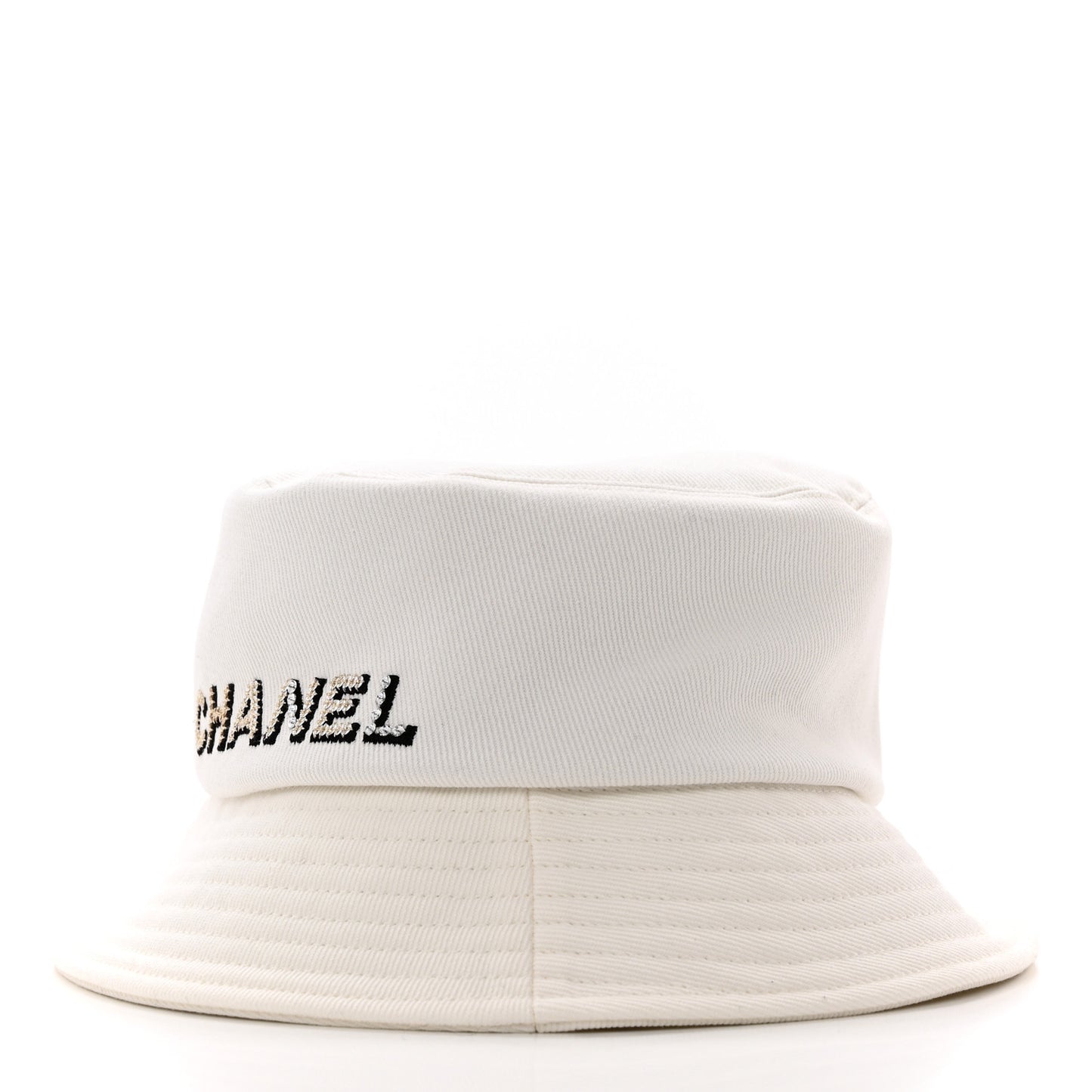 Fabric Logo Bucket Hat S White