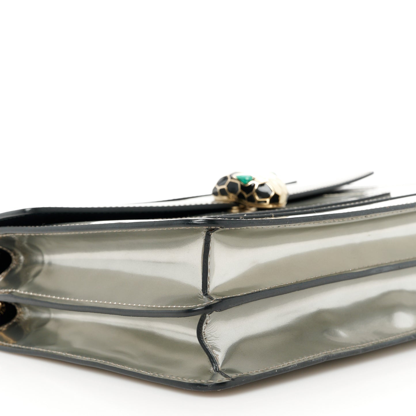 Metallic Calfskin Serpenti Forever Crossbody Bag Silver