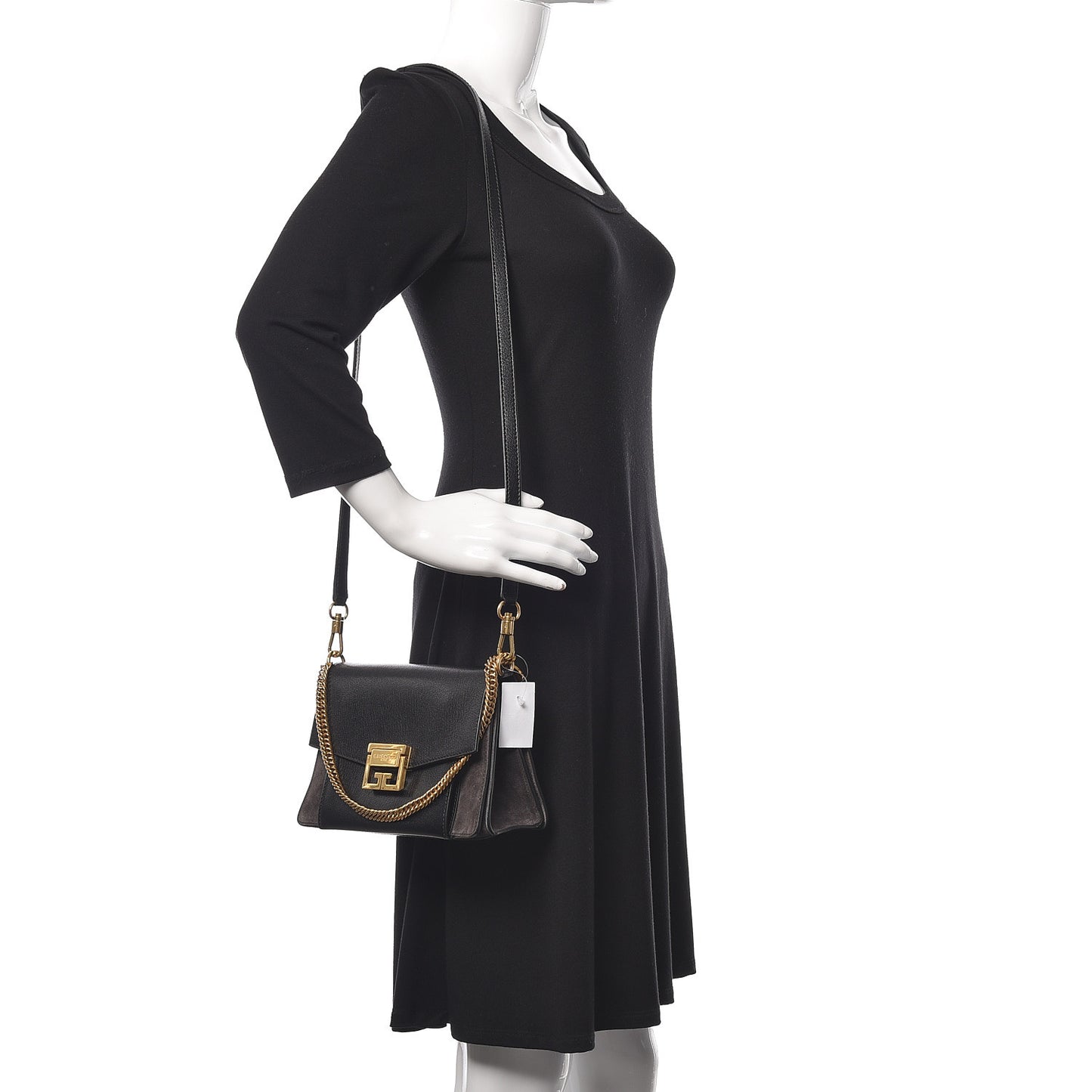 Goatskin Suede Mini GV3 Shoulder Bag Black