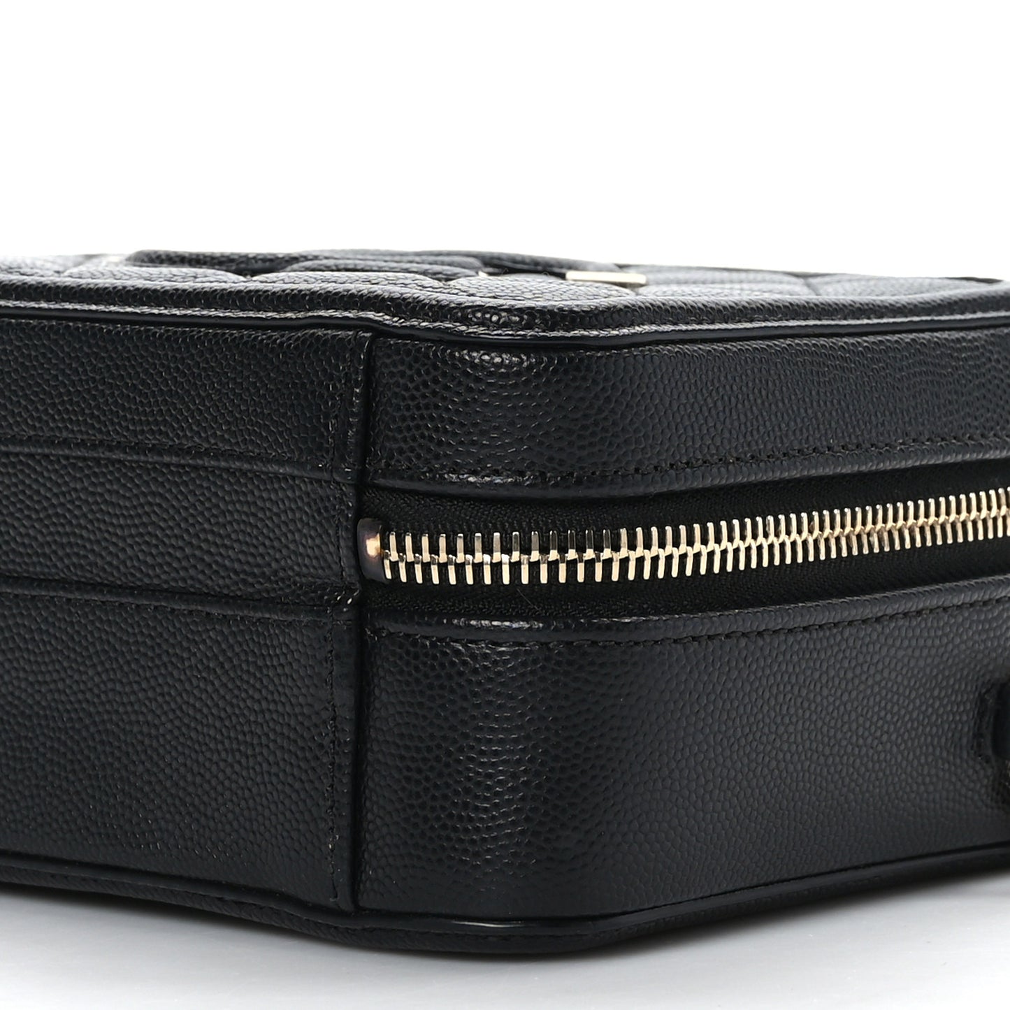 Caviar Quilted Small CC Filigree Vanity Case Black
