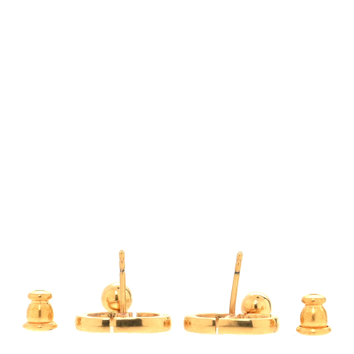 Metal Petit CD Stud Earrings Gold