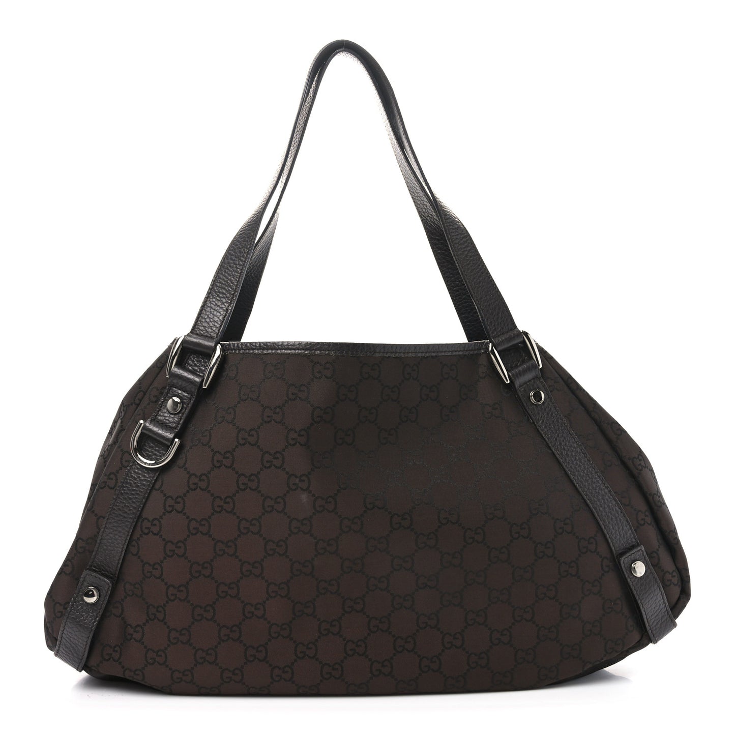 Nylon Monogram Medium Abbey Shoulder Bag Brown