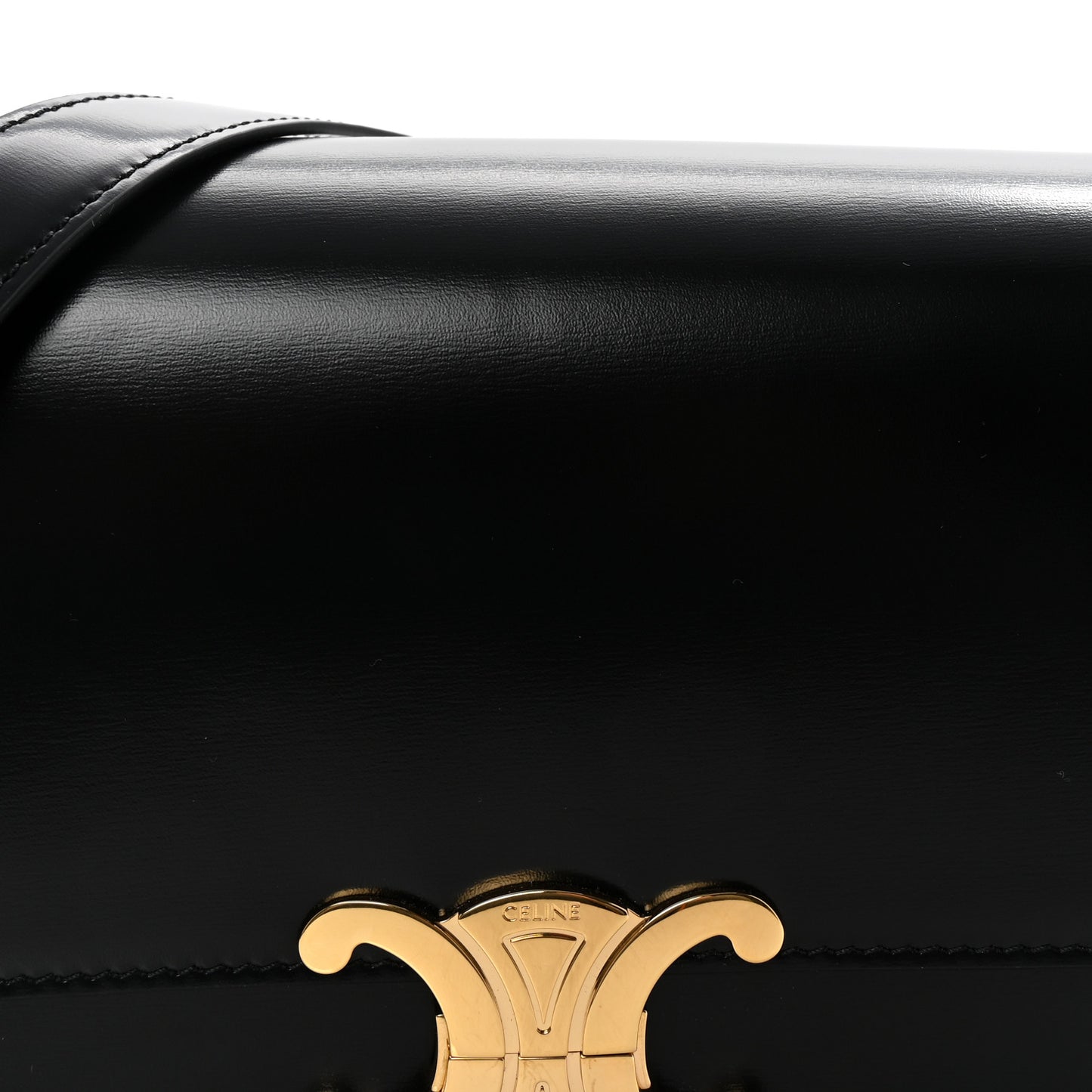 Shiny Calfskin Medium Triomphe Black