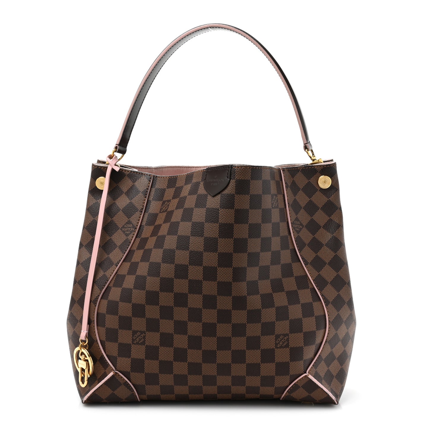 LOUIS VUITTON Damier Ebene Caissa Hobo Rose Ballerine
