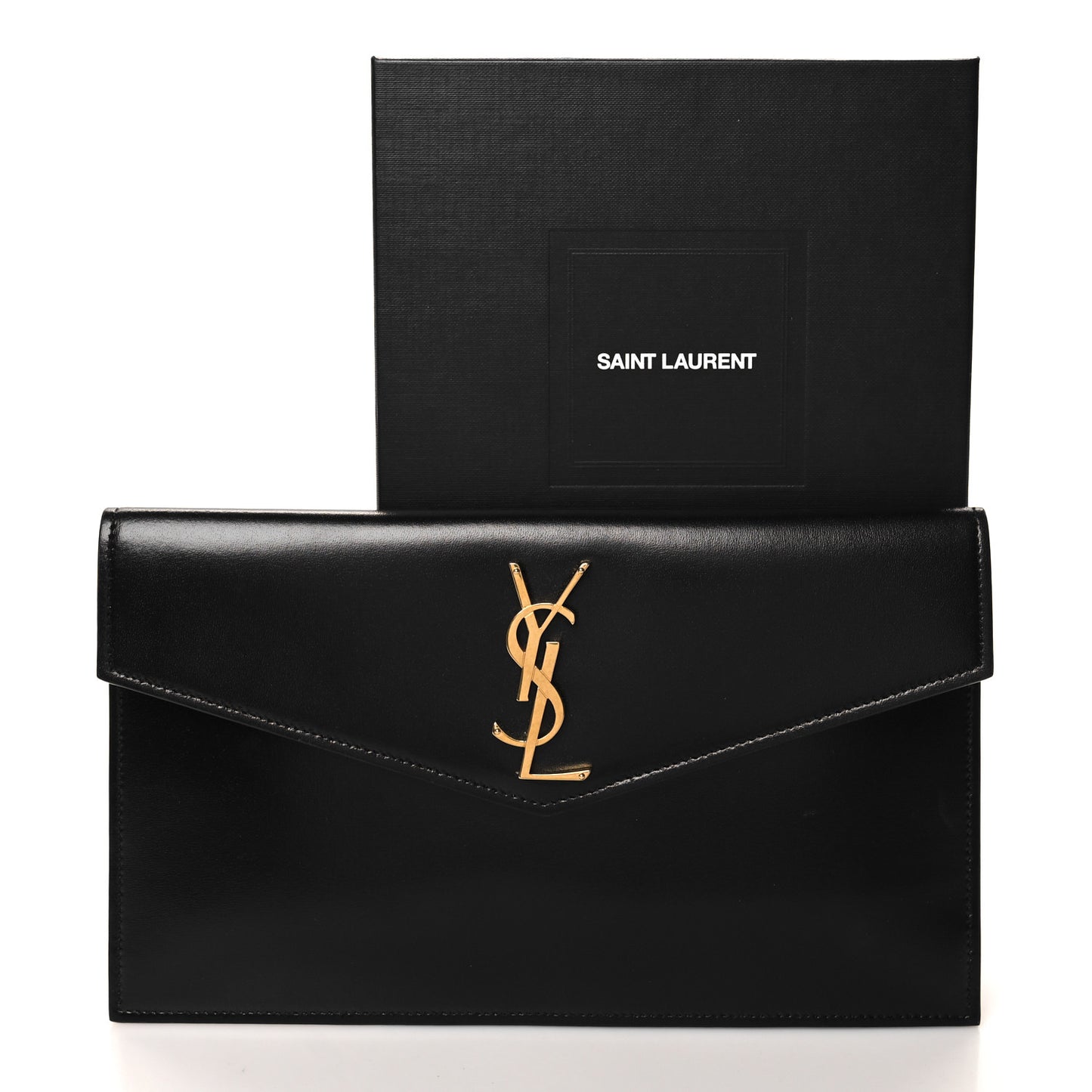 Smooth Shiny Calfskin Monogram Uptown Pouch Black