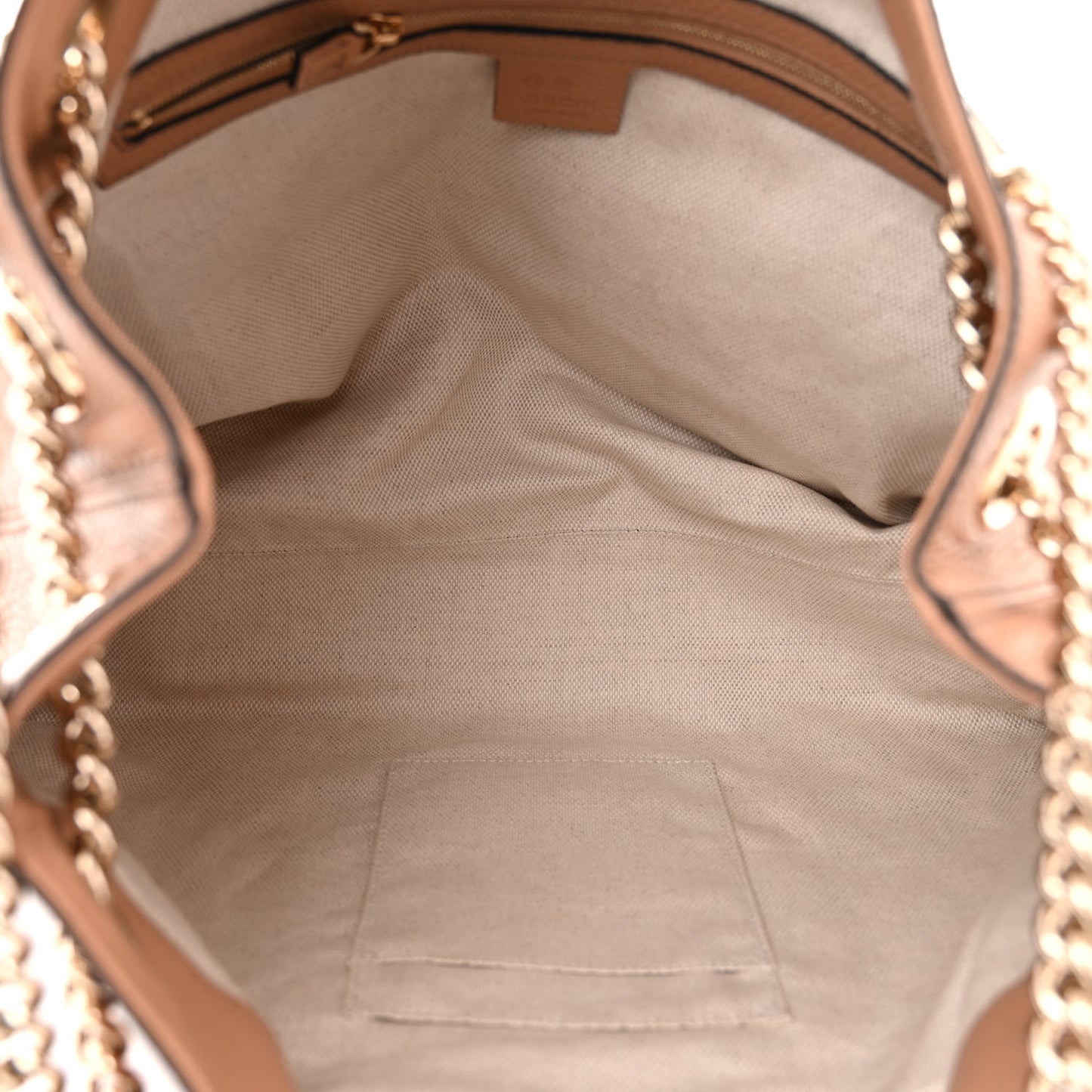Pebbled Calfskin Medium Soho Chain Shoulder Bag Camelia
