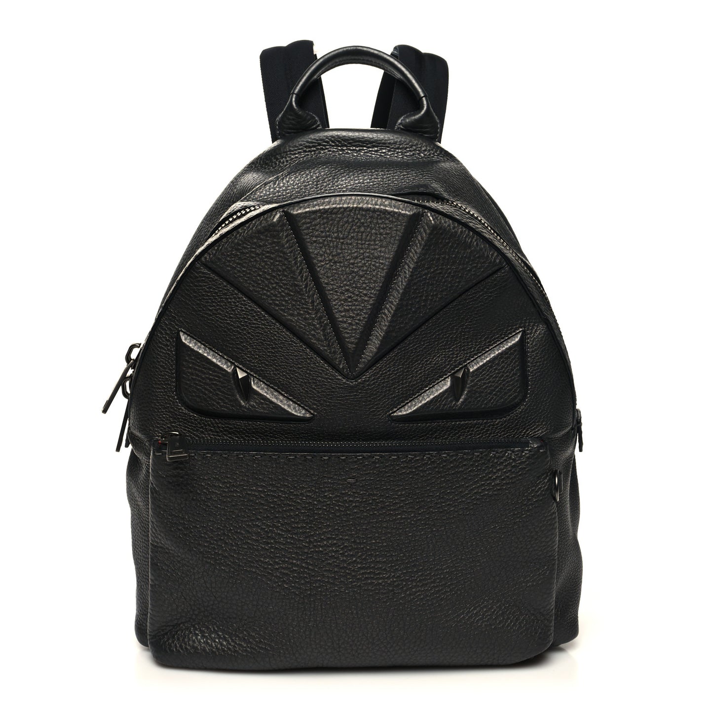 Cuoio Romano Lux Selleria Monster Eyes Embossed Rounded Backpack Asfalto
