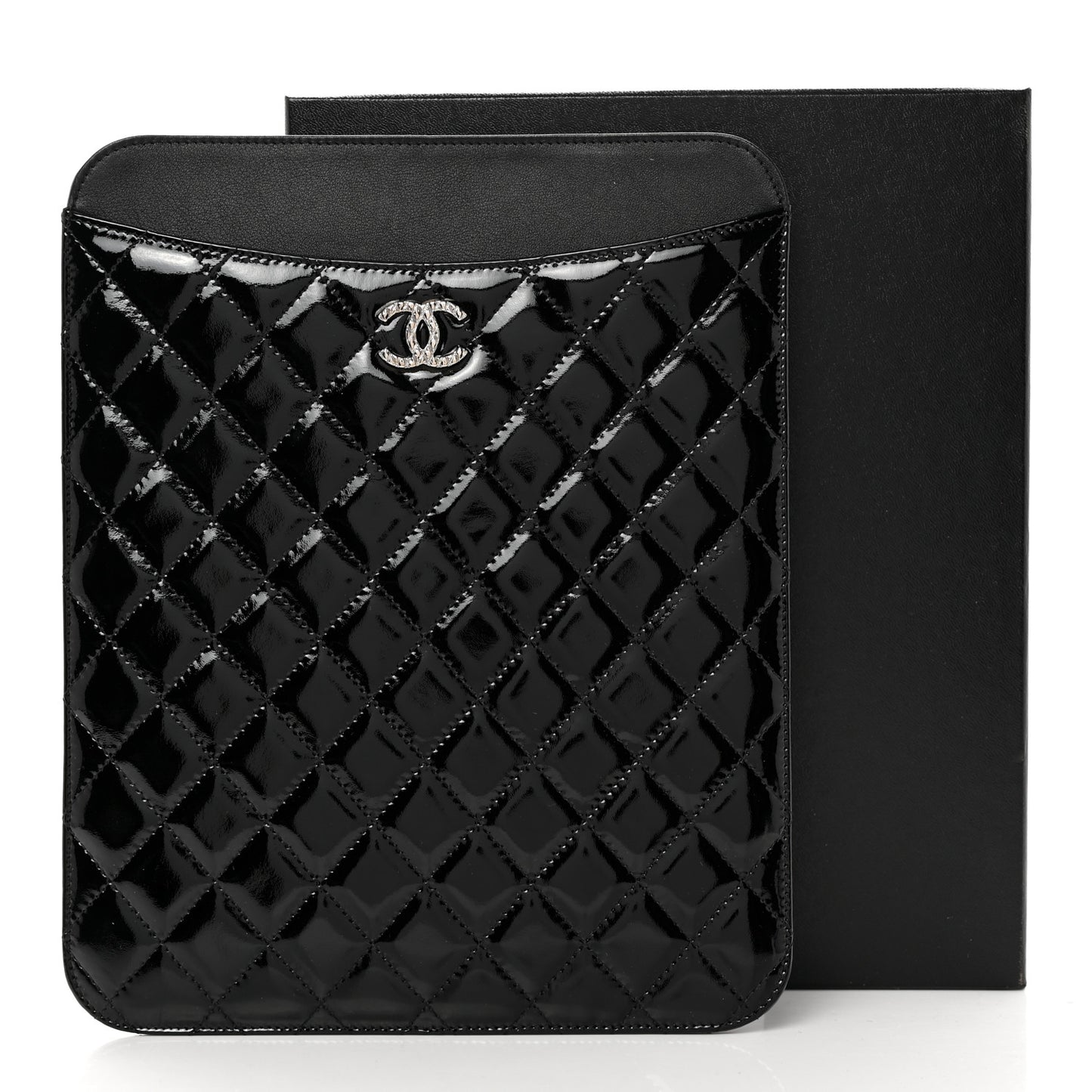 Patent Quilted Brilliant iPad Case Black