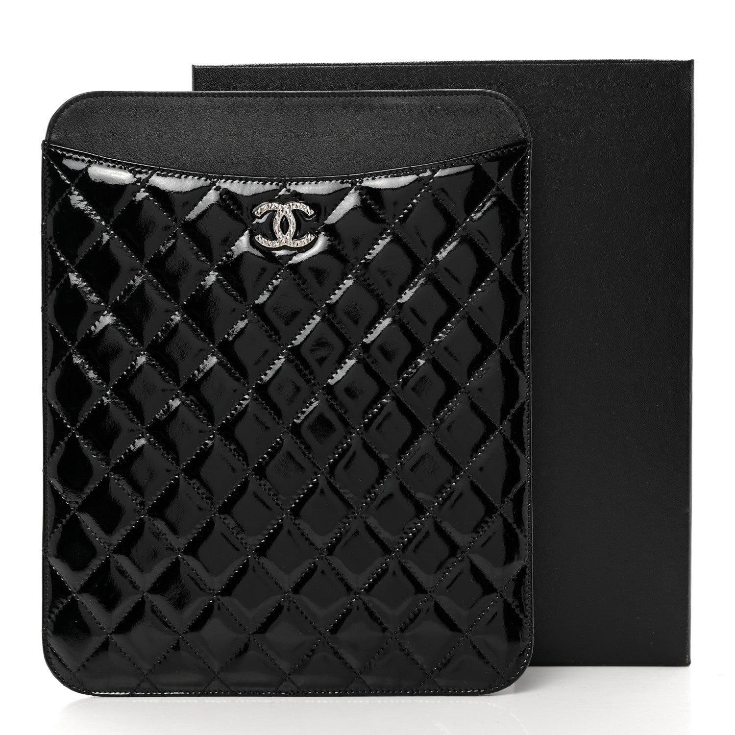 Chanel Patent Quilted Brilliant iPad Case Black 9 of 9