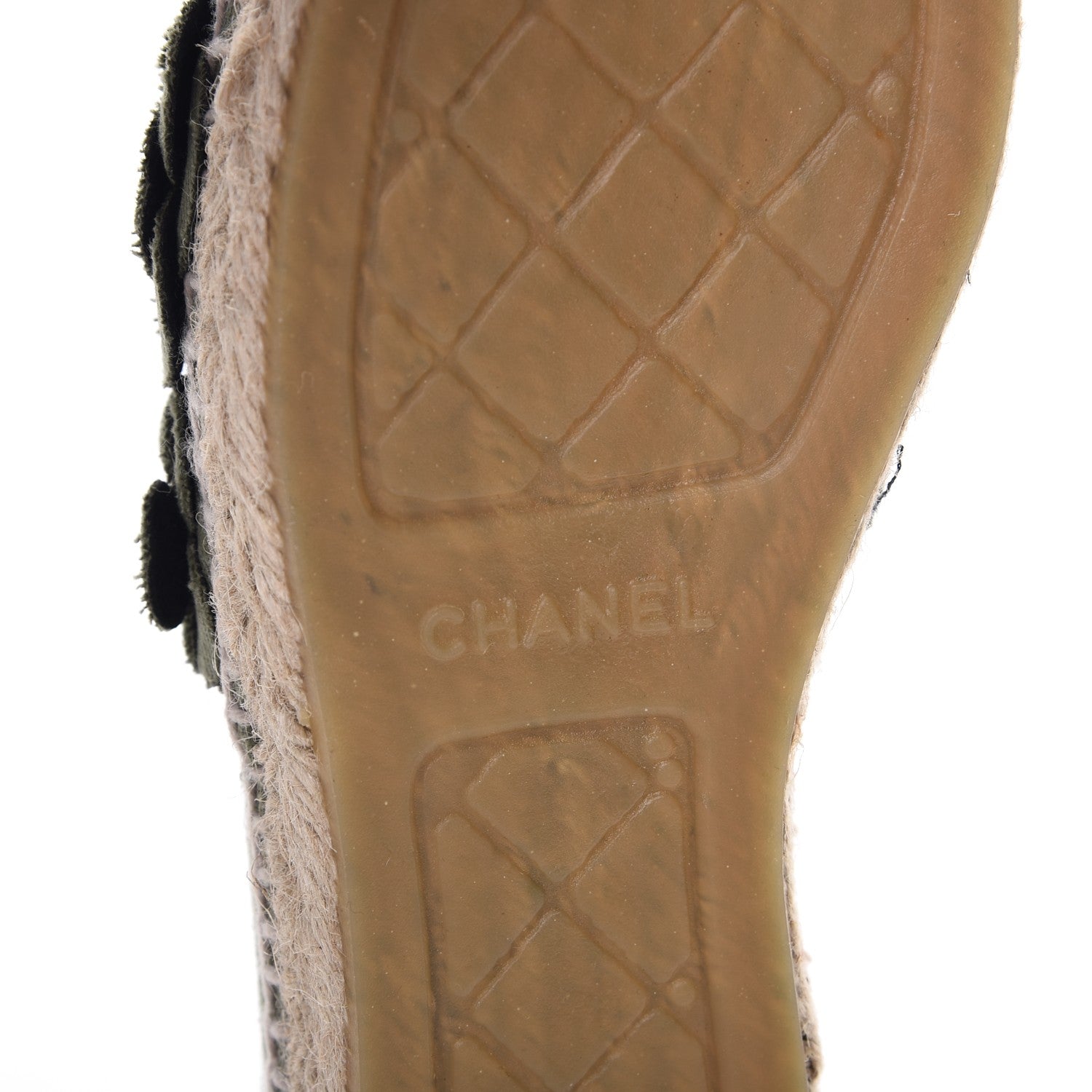 Chanel Fabric Camellia CC Espadrilles 41 Khaki 6 of 9
