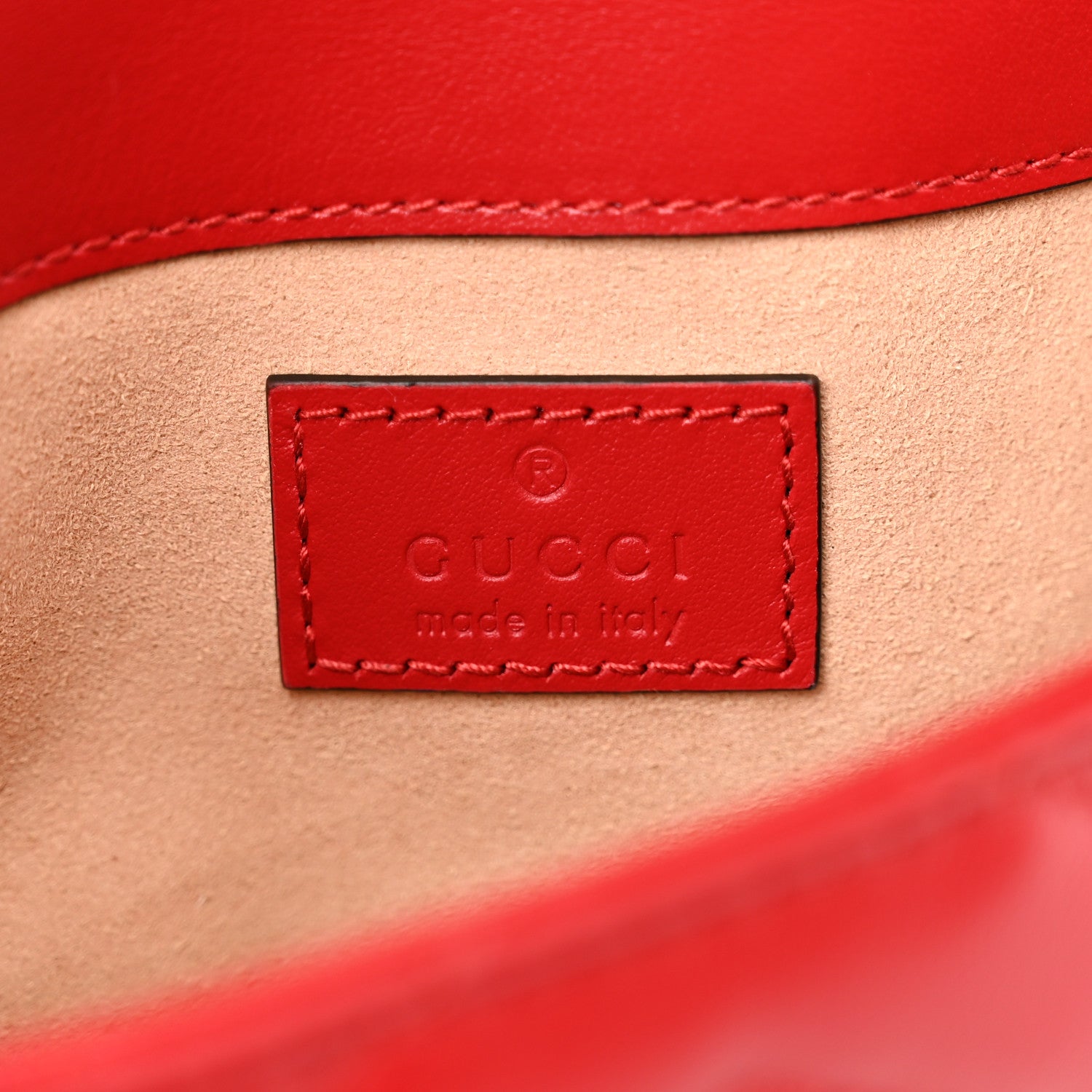 Gucci Calfskin Matelasse Super Mini GG Marmont Shoulder Bag Hibiscus Red 6 of 11