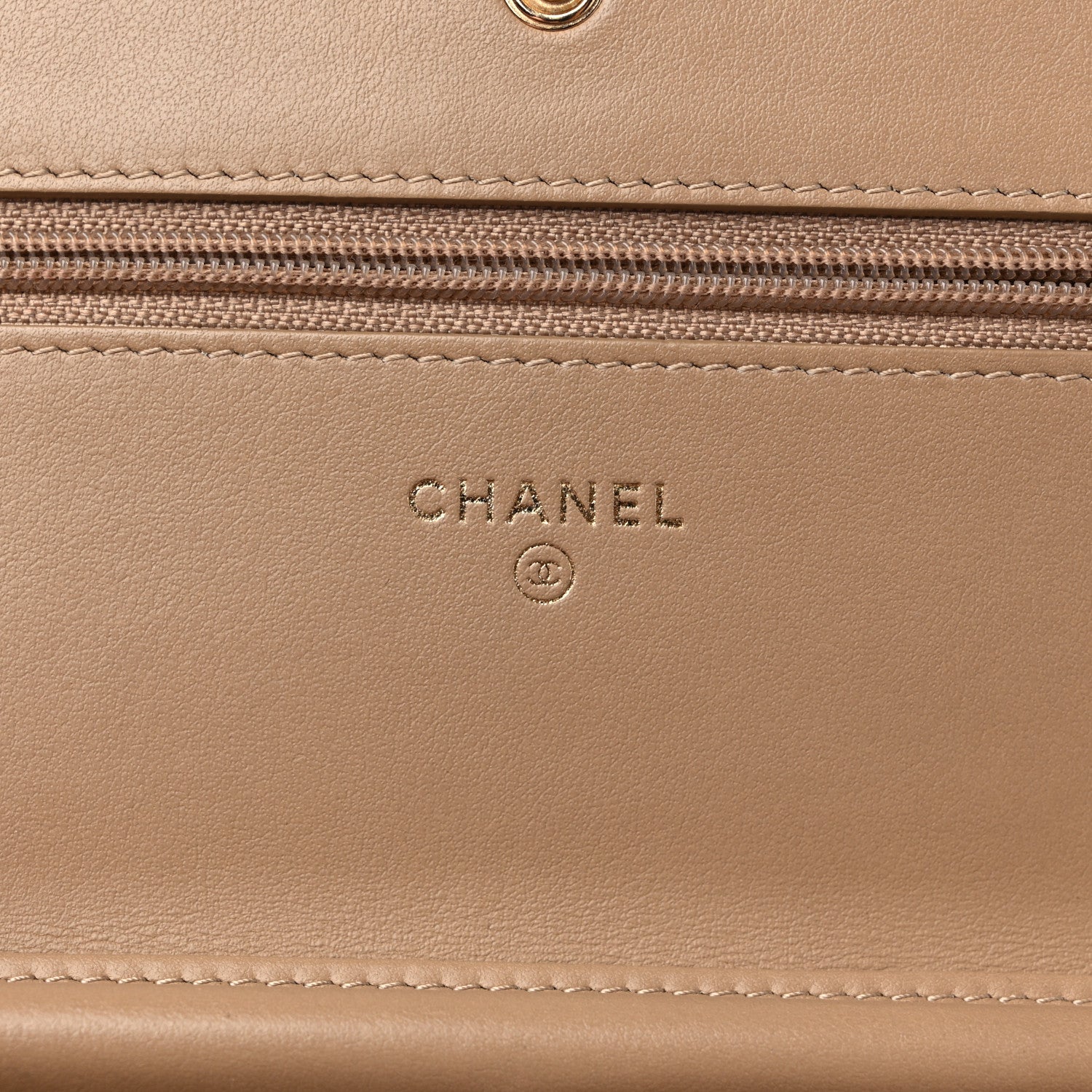 Chanel Caviar Quilted CC Filigree Wallet On Chain WOC Beige 6 of 13