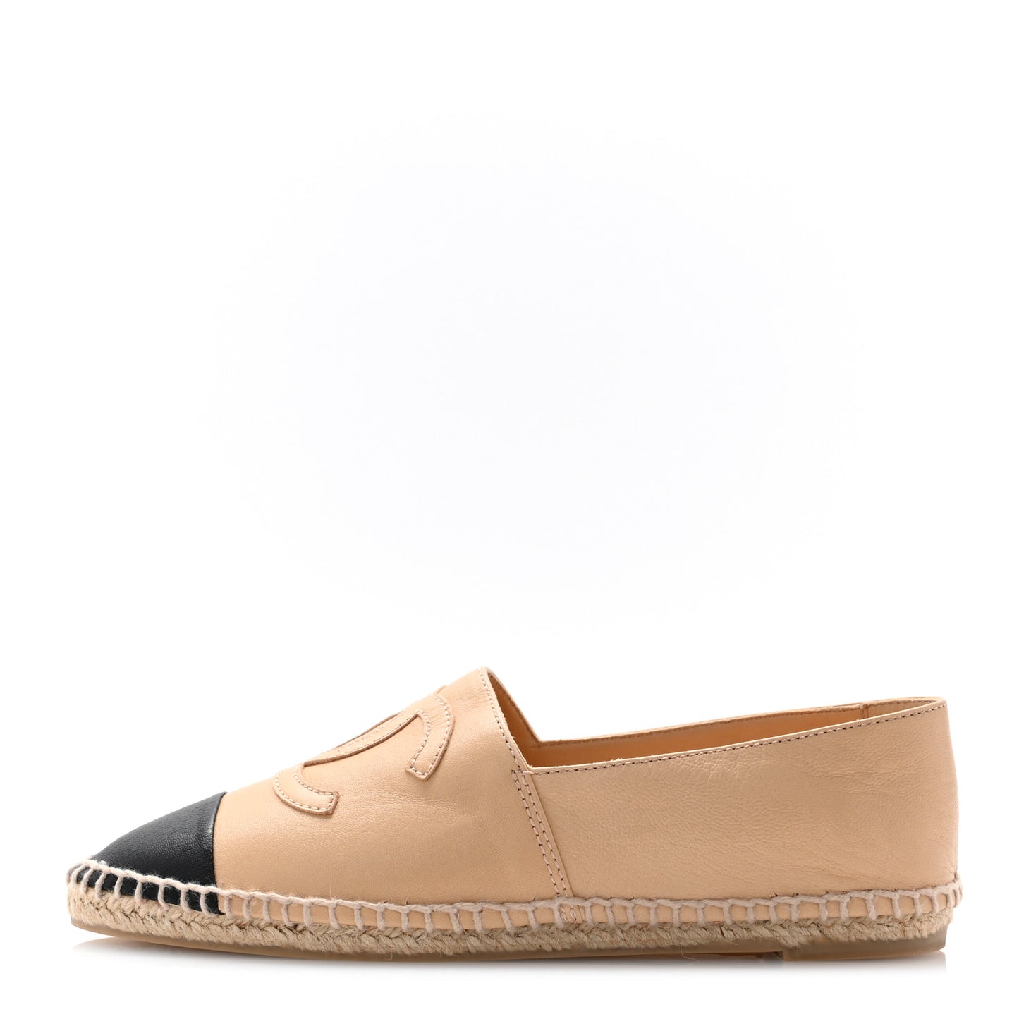Lambskin CC Espadrilles 35 Beige Black