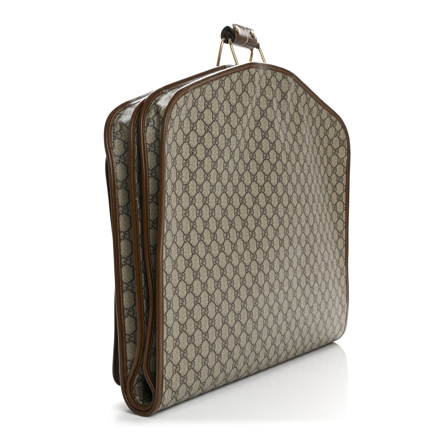 GG Supreme Monogram Azalea Calfskin Retro Interlocking G Hanger Garment Bag Beige Ebony Brown Sugar