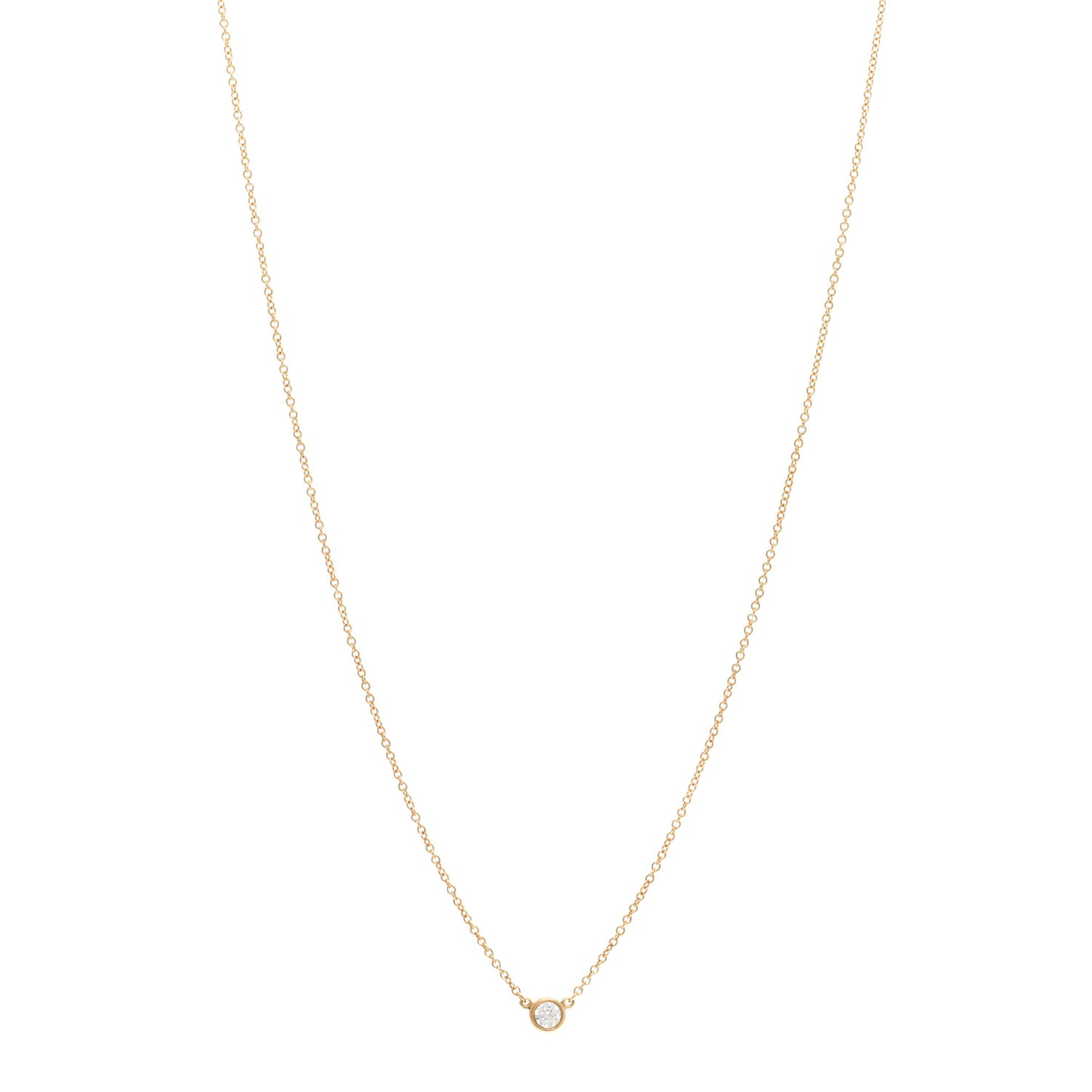 18K Yellow Gold Diamond .17ct Elsa Peretti Diamonds by the Yard Pendant Necklace
