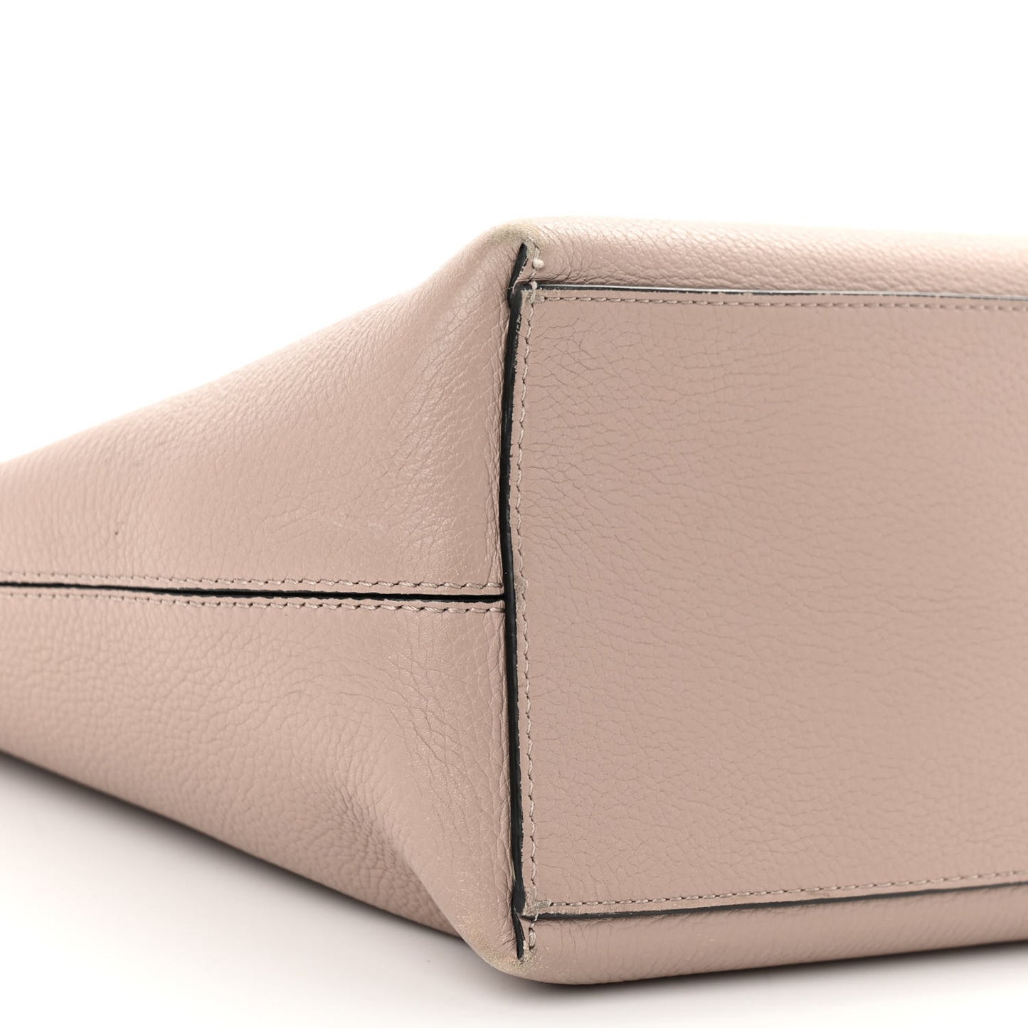 Grained Calfskin Rockstud Shoulder Tote Poudre