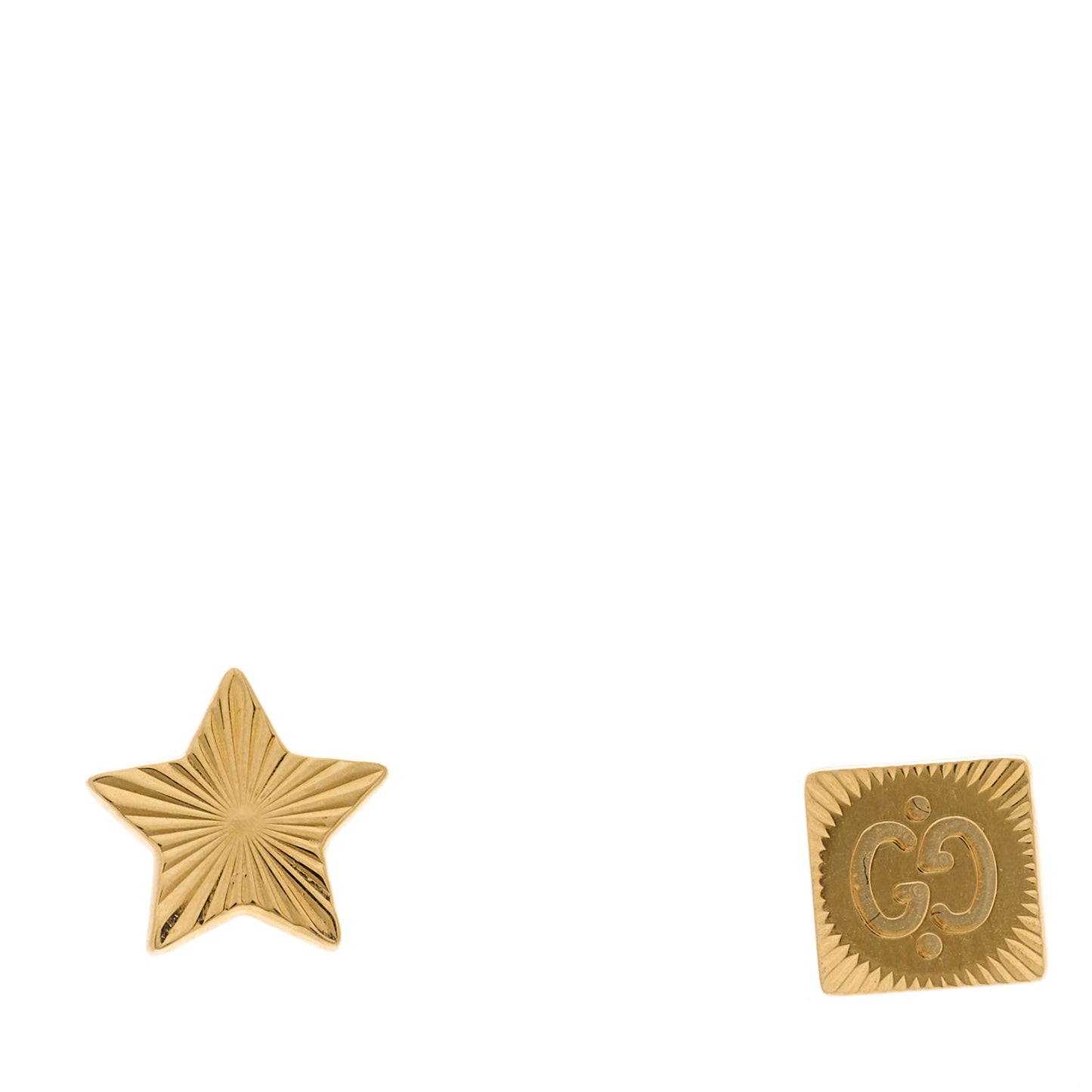 18K Yellow Gold Icon Square Star Earrings